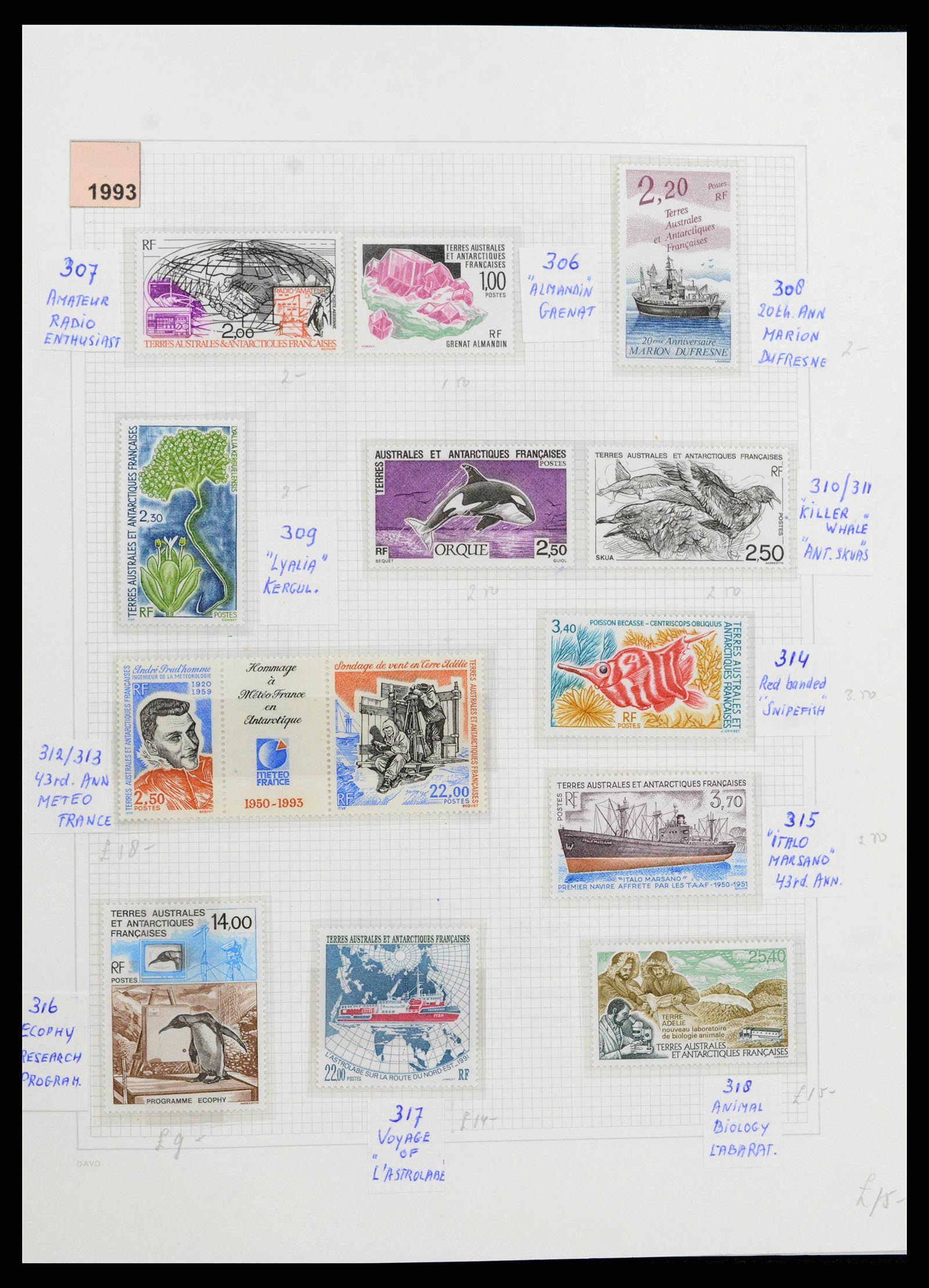 38773 0029 - Stamp collection Frans Antarctica 1948-2016. French Antarctica 1948-2016