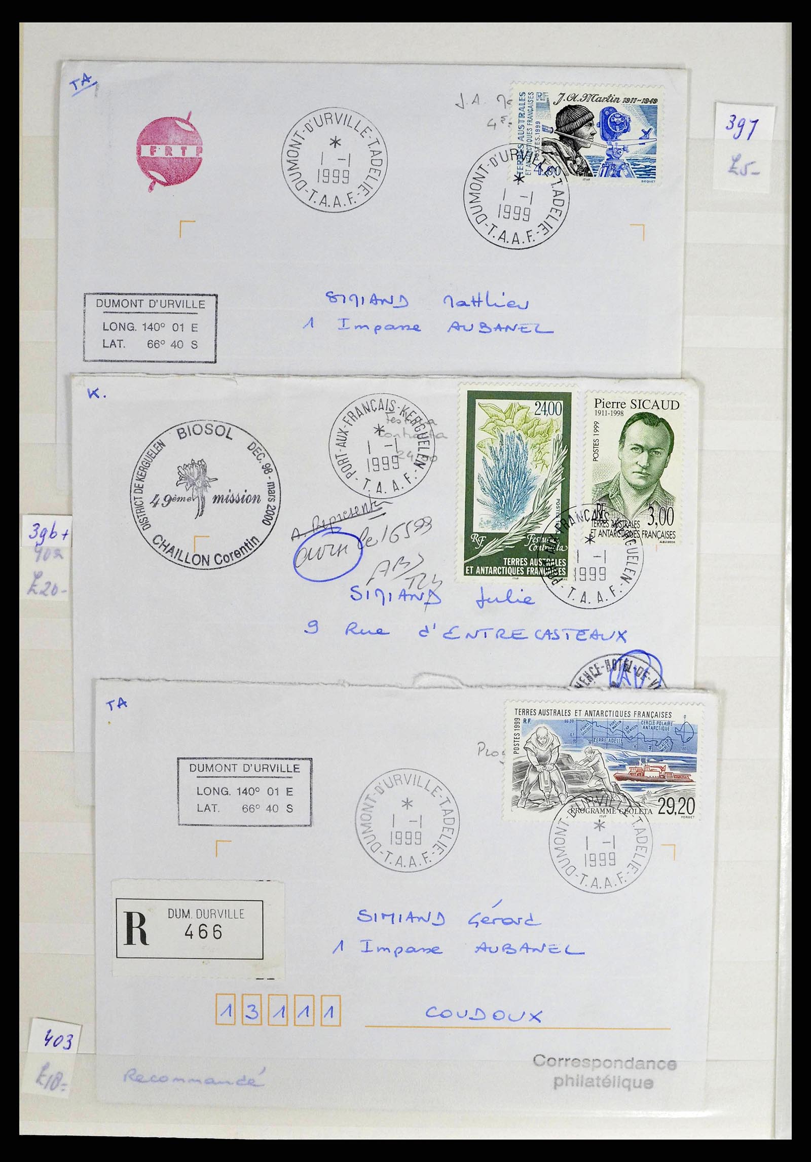 38776 0090 - Postzegelverzameling 38776 Frans Antarctica 1948-2011.