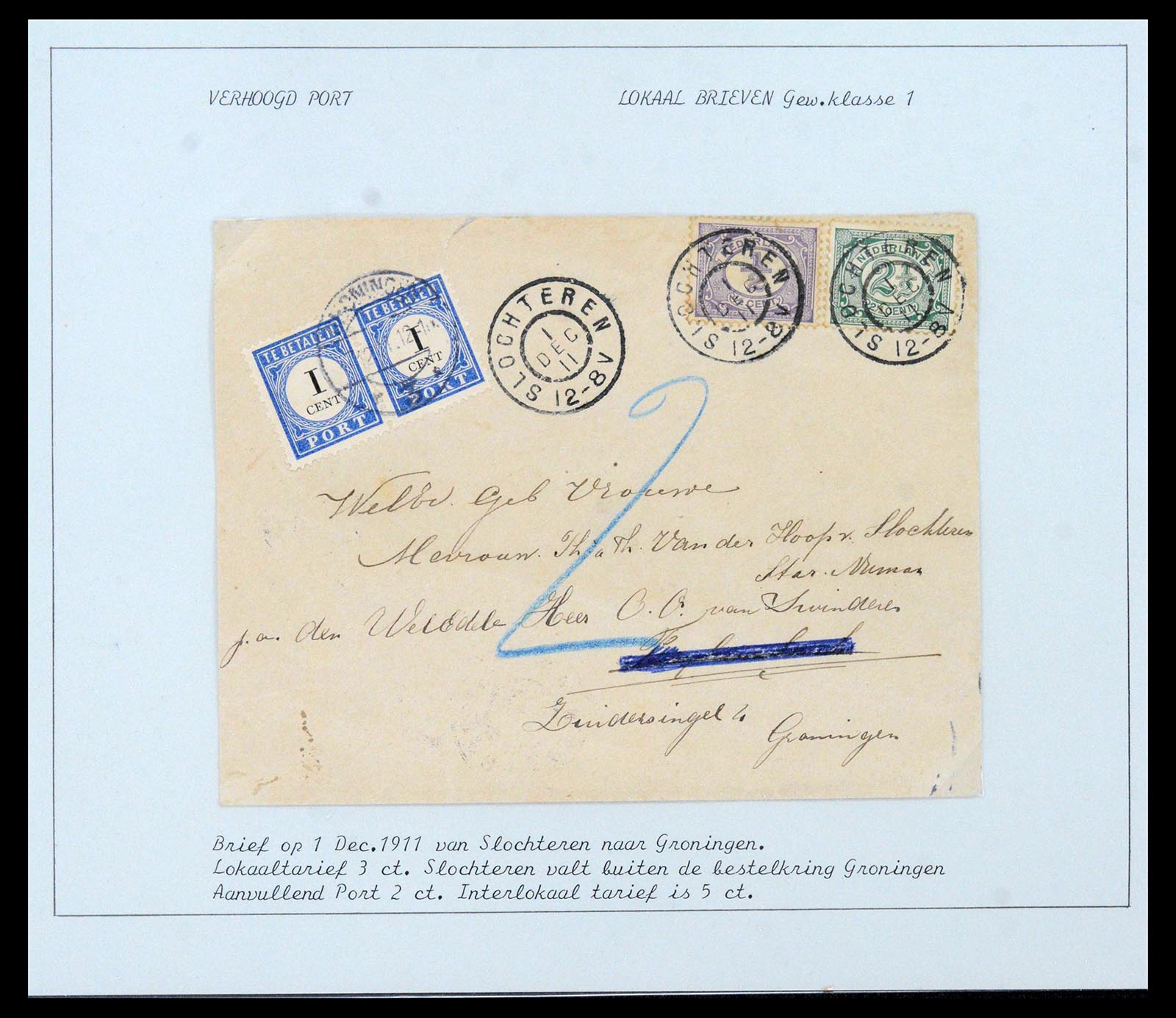 38779 0001 - Postzegelverzameling 38779 Nederland brieven 1872-1945.