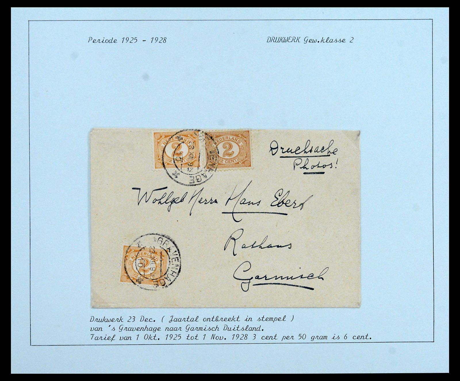 38779 0008 - Postzegelverzameling 38779 Nederland brieven 1872-1945.