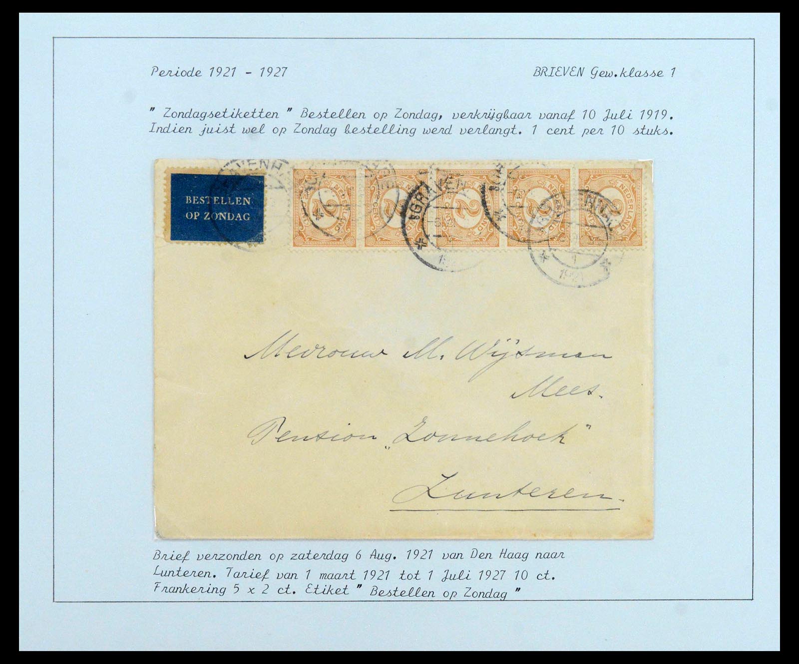 38779 0017 - Postzegelverzameling 38779 Nederland brieven 1872-1945.