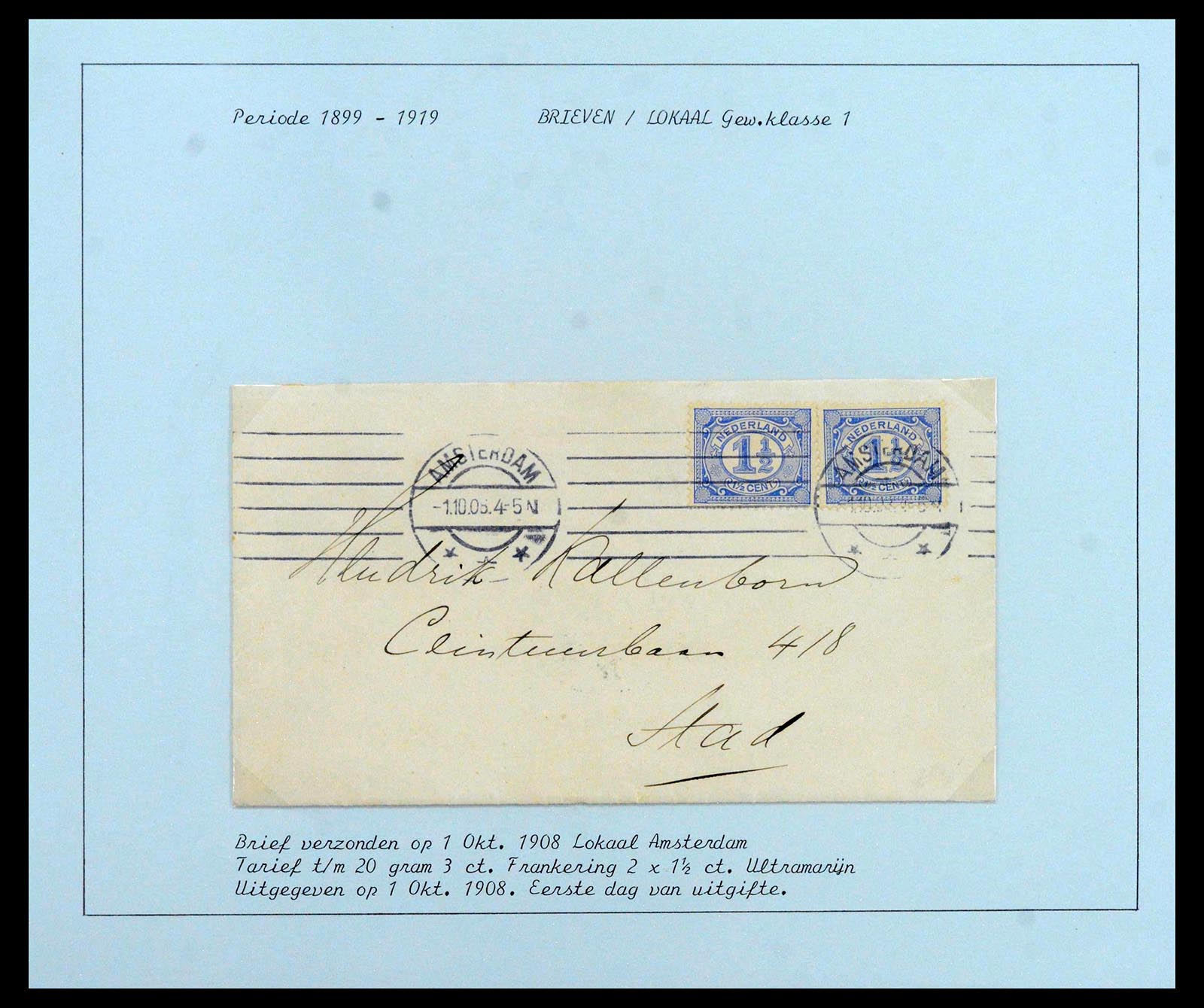 38779 0018 - Postzegelverzameling 38779 Nederland brieven 1872-1945.