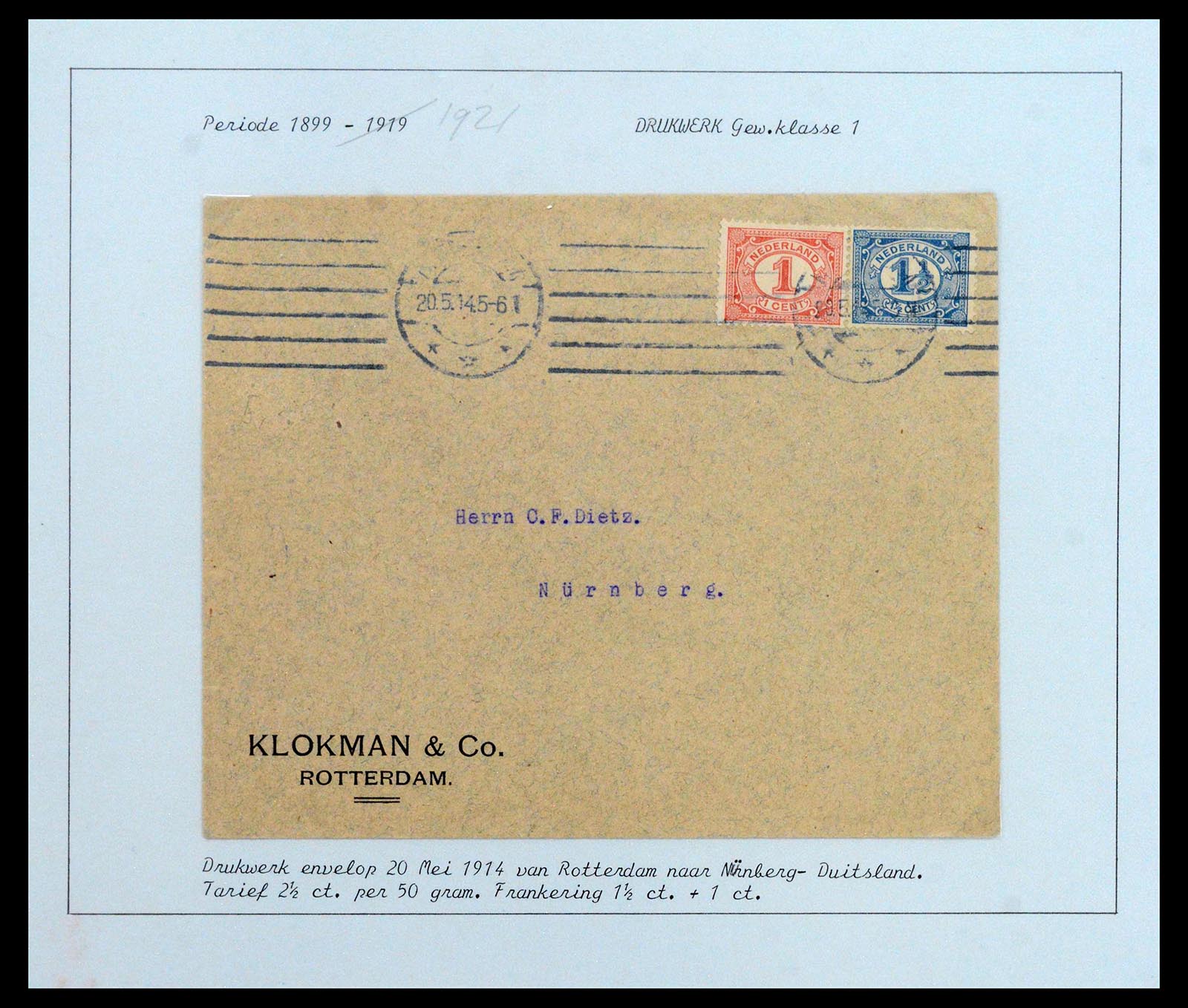 38779 0053 - Postzegelverzameling 38779 Nederland brieven 1872-1945.
