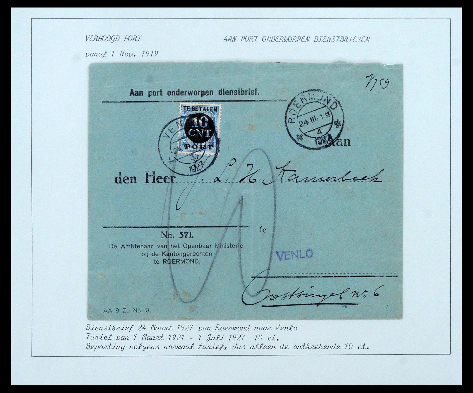 38779 0057 - Postzegelverzameling 38779 Nederland brieven 1872-1945.
