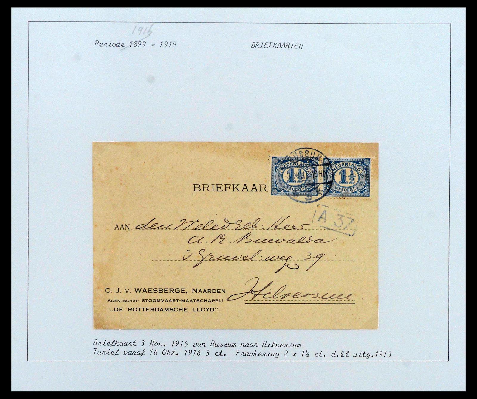 38779 0060 - Postzegelverzameling 38779 Nederland brieven 1872-1945.