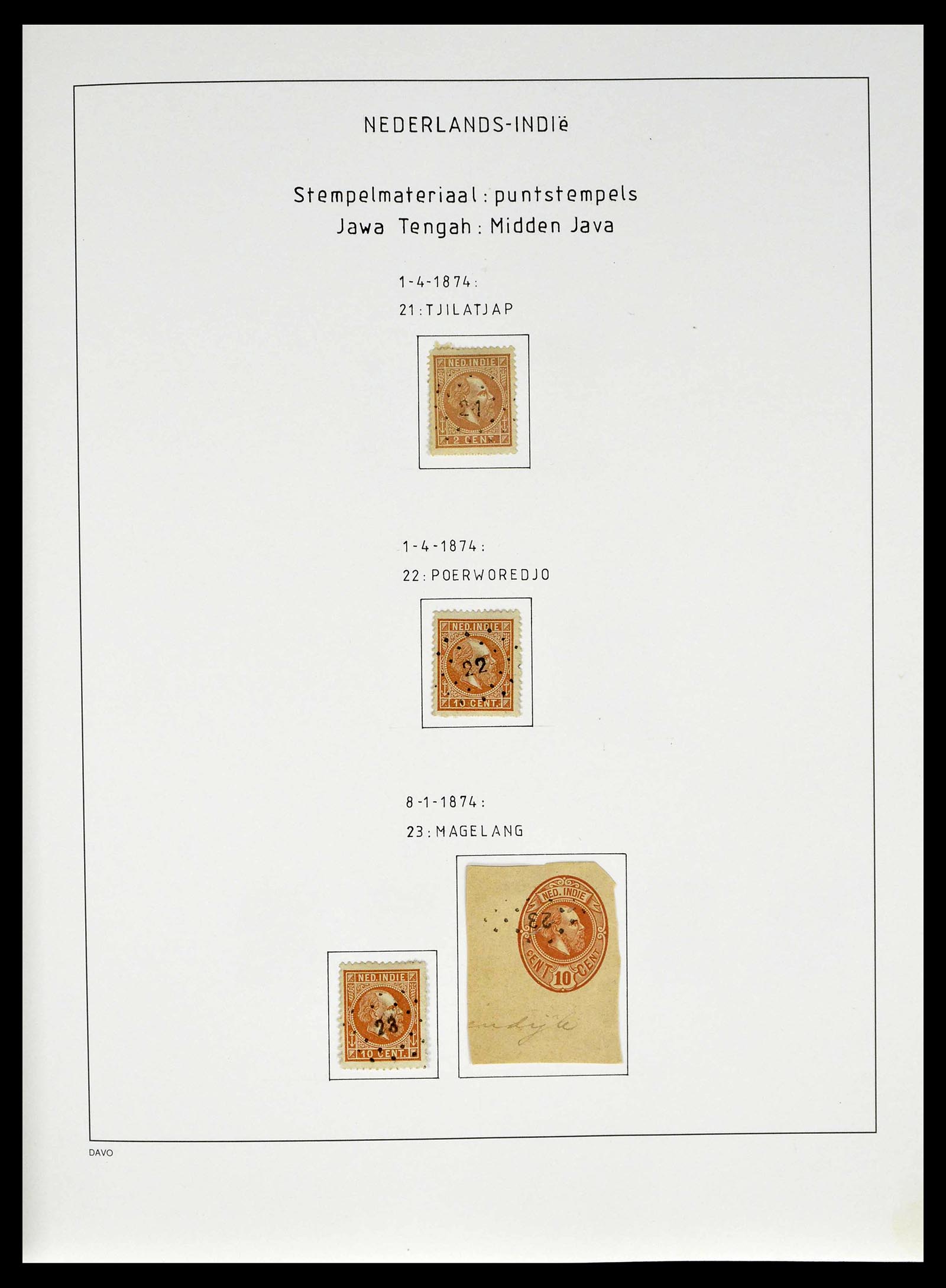 38783 0015 - Stamp collection 38783 Dutch east Indies cancels 1870-1948.