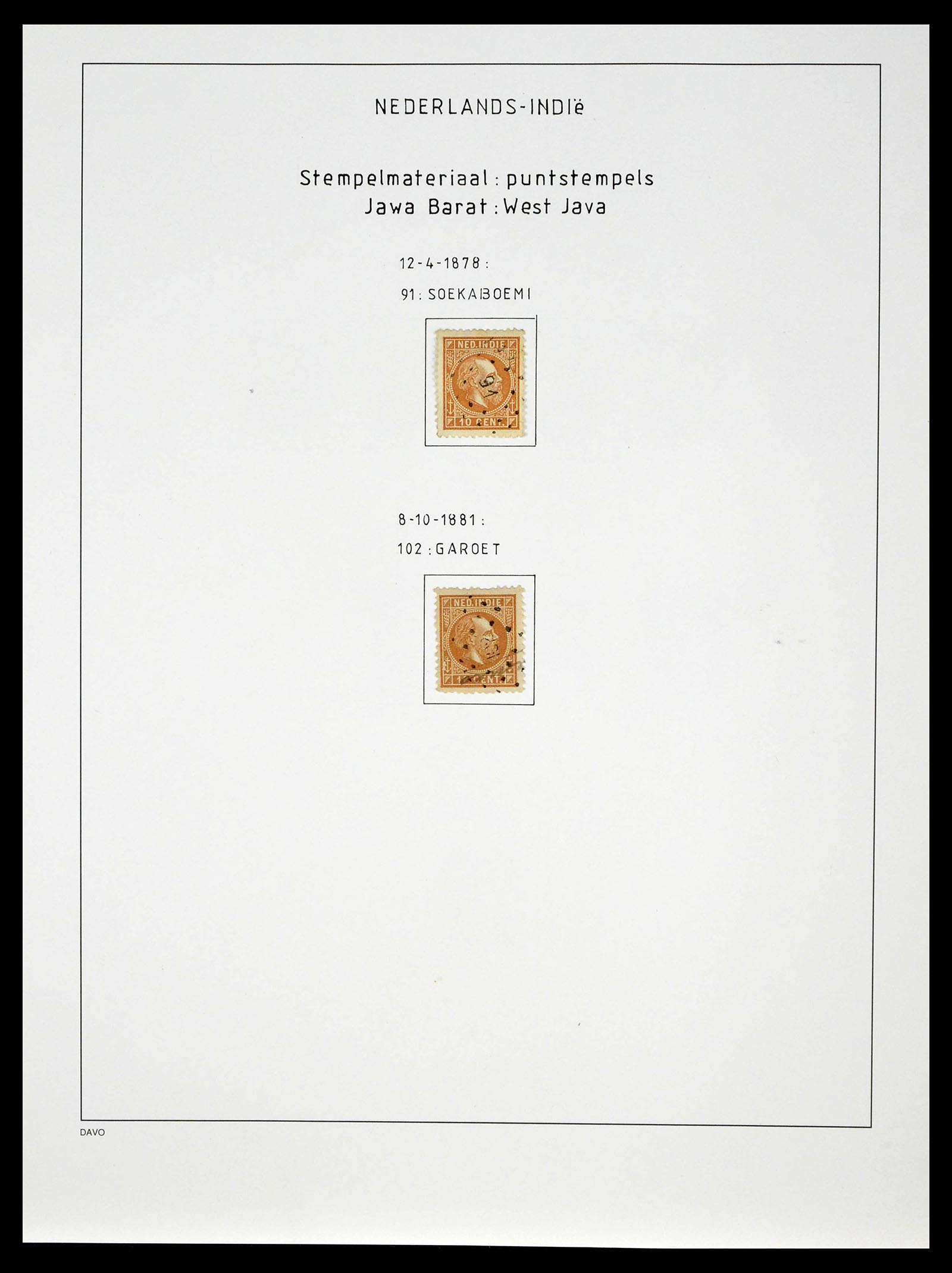 38783 0019 - Stamp collection 38783 Dutch east Indies cancels 1870-1948.