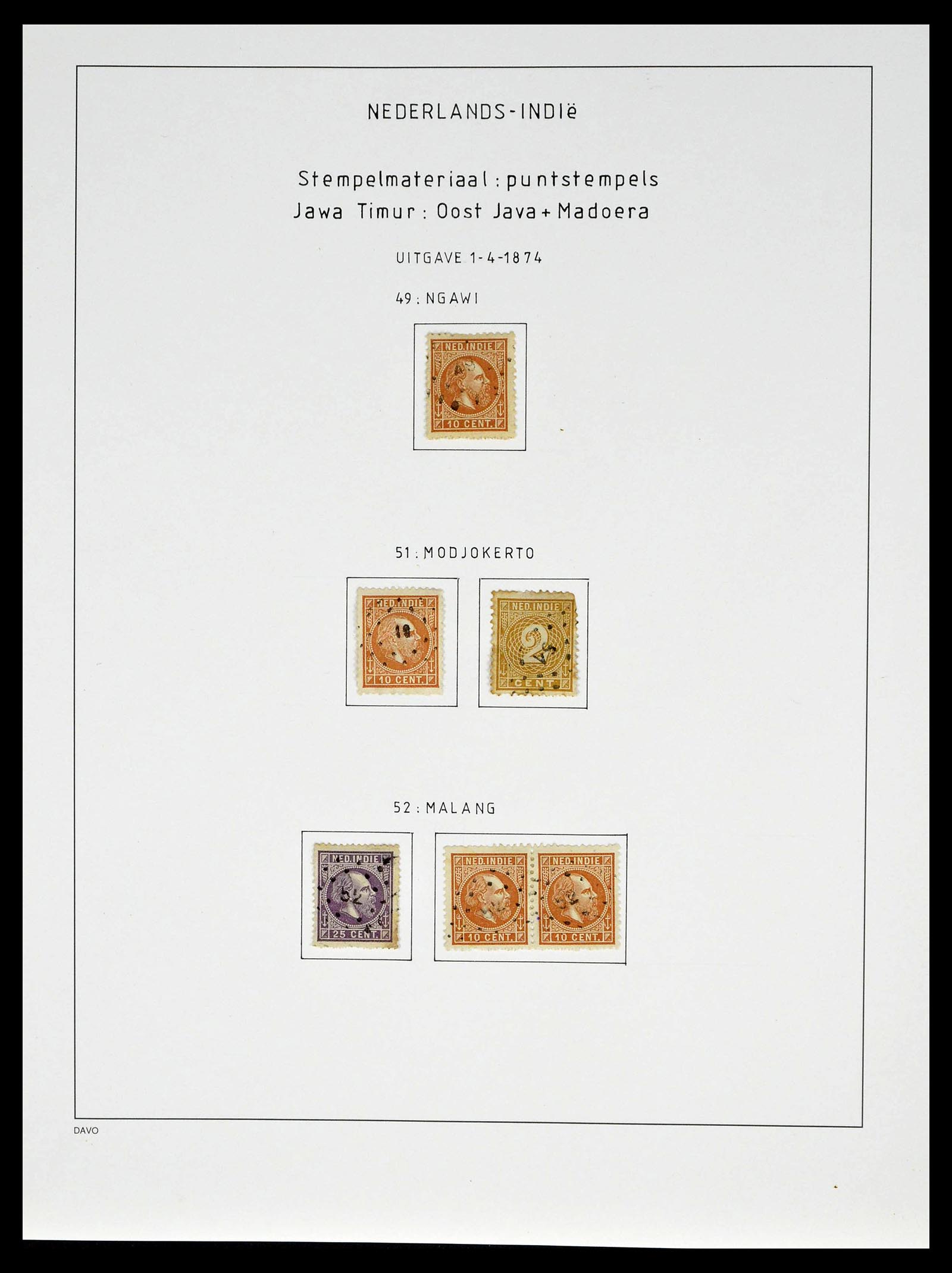 38783 0023 - Stamp collection 38783 Dutch east Indies cancels 1870-1948.