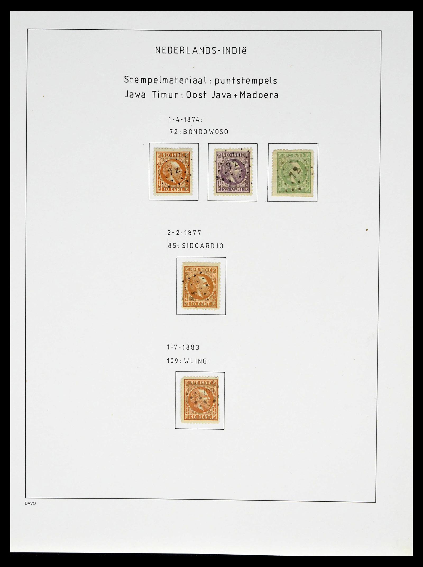 38783 0026 - Stamp collection 38783 Dutch east Indies cancels 1870-1948.