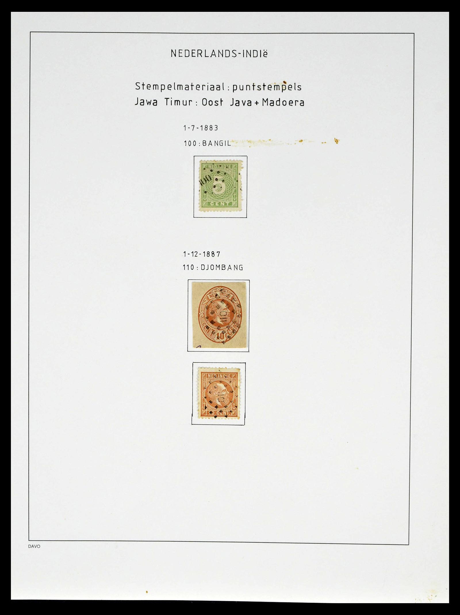 38783 0027 - Stamp collection 38783 Dutch east Indies cancels 1870-1948.