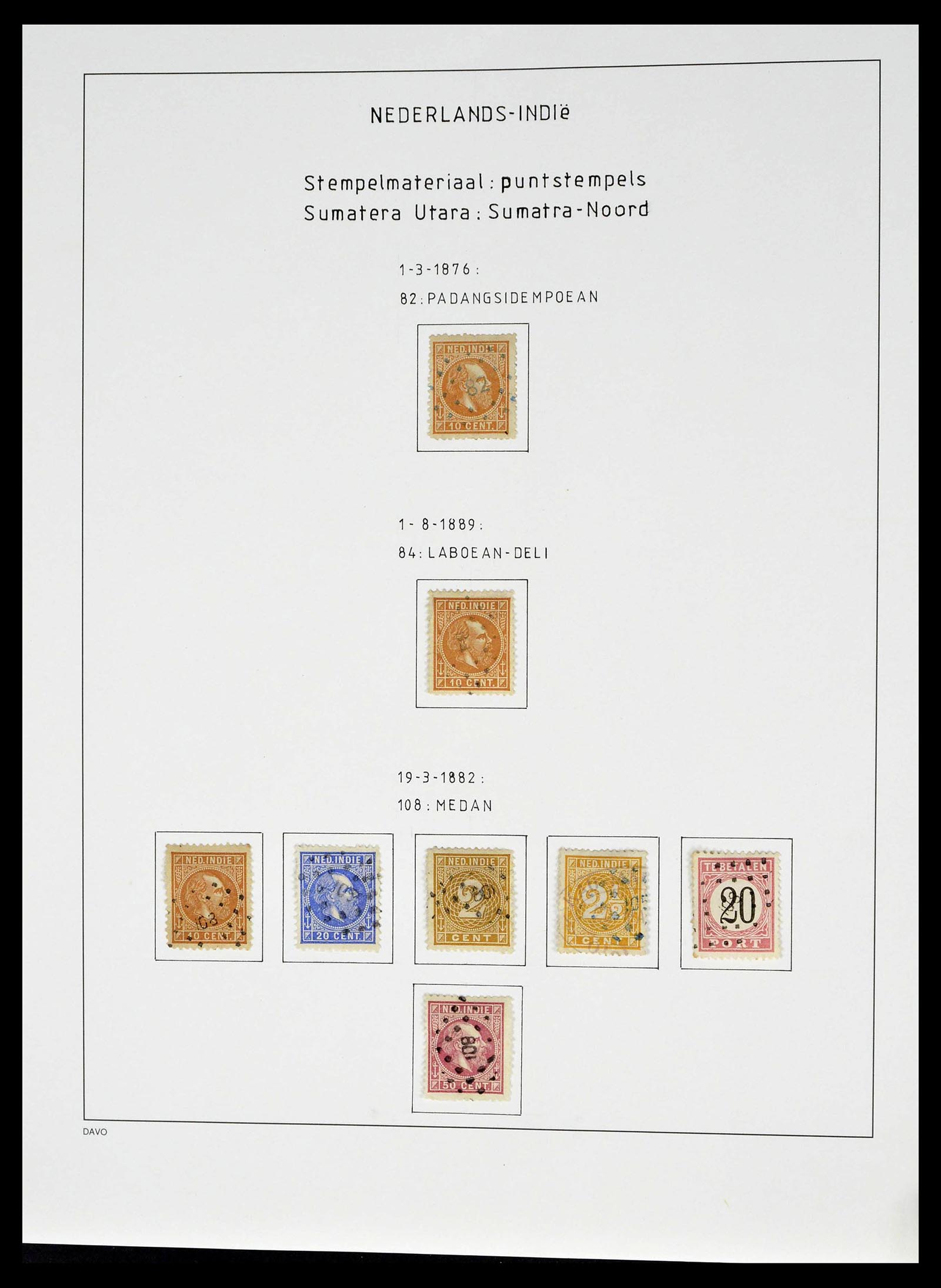 38783 0031 - Stamp collection 38783 Dutch east Indies cancels 1870-1948.