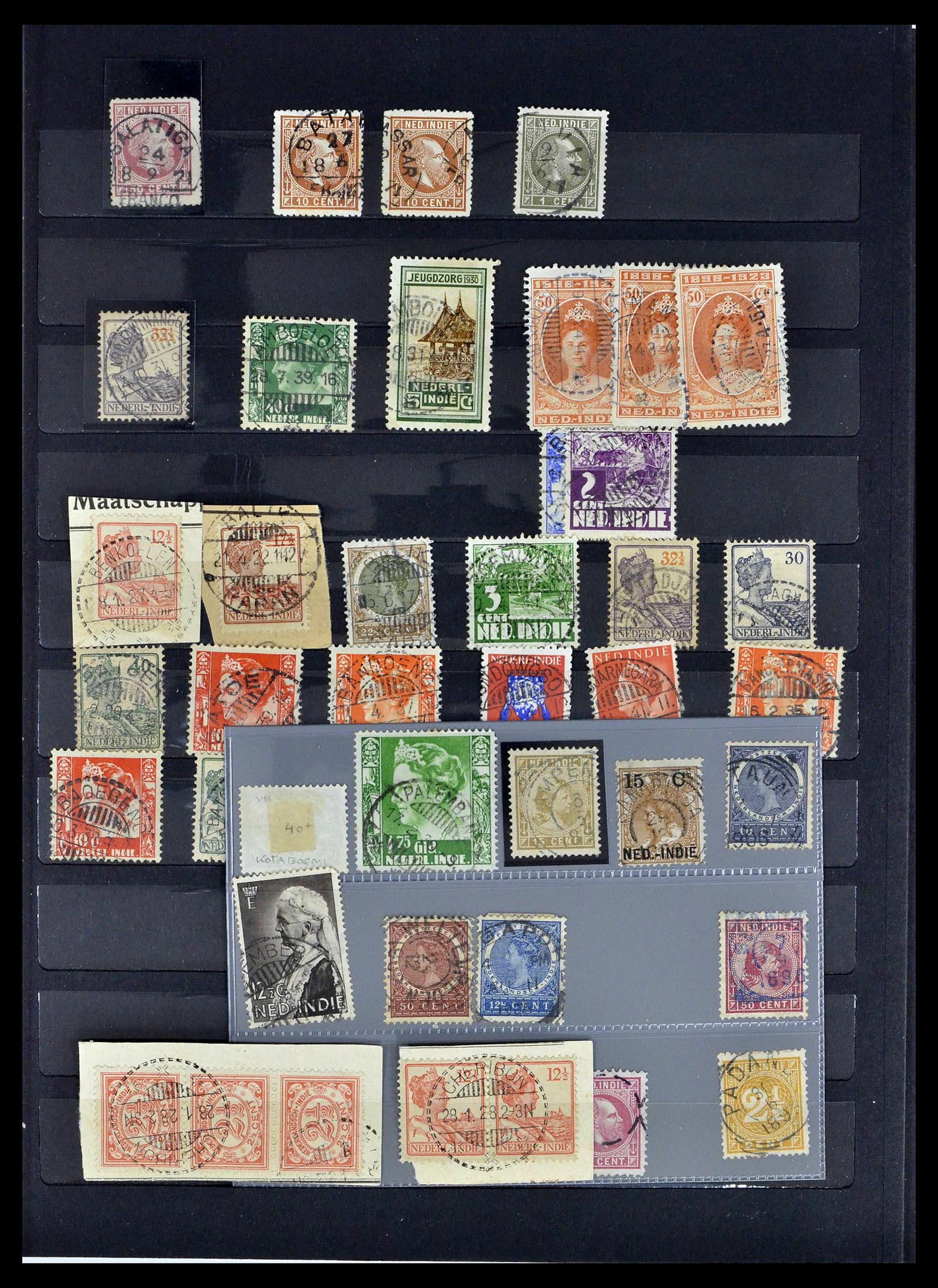 38783 0035 - Stamp collection 38783 Dutch east Indies cancels 1870-1948.
