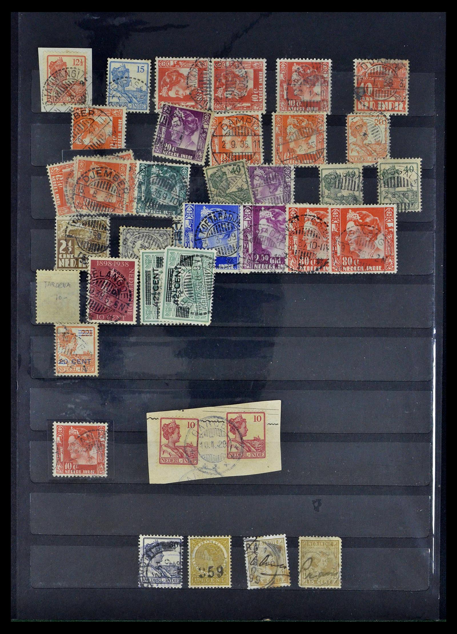 38783 0036 - Stamp collection 38783 Dutch east Indies cancels 1870-1948.