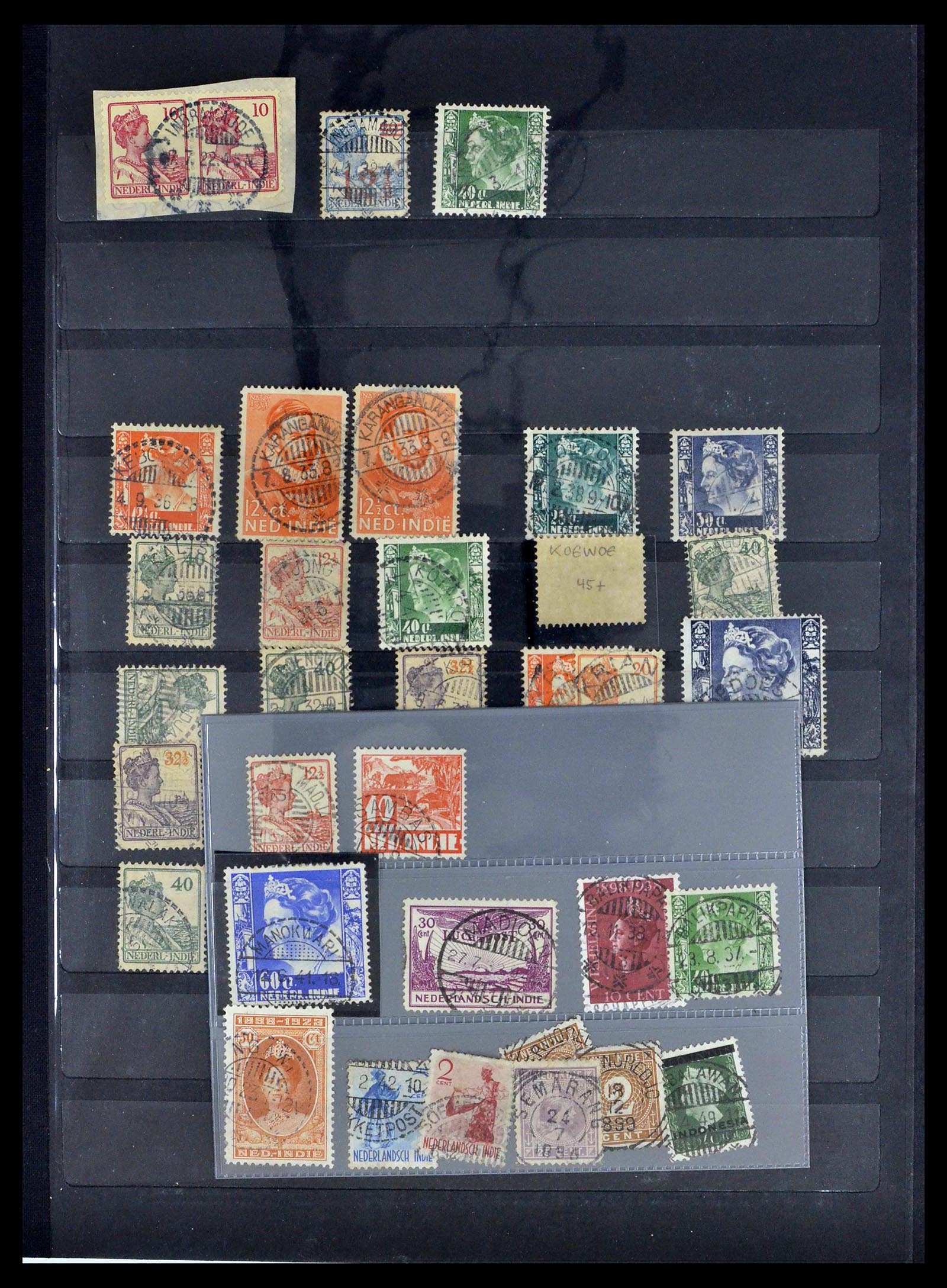 38783 0037 - Stamp collection 38783 Dutch east Indies cancels 1870-1948.