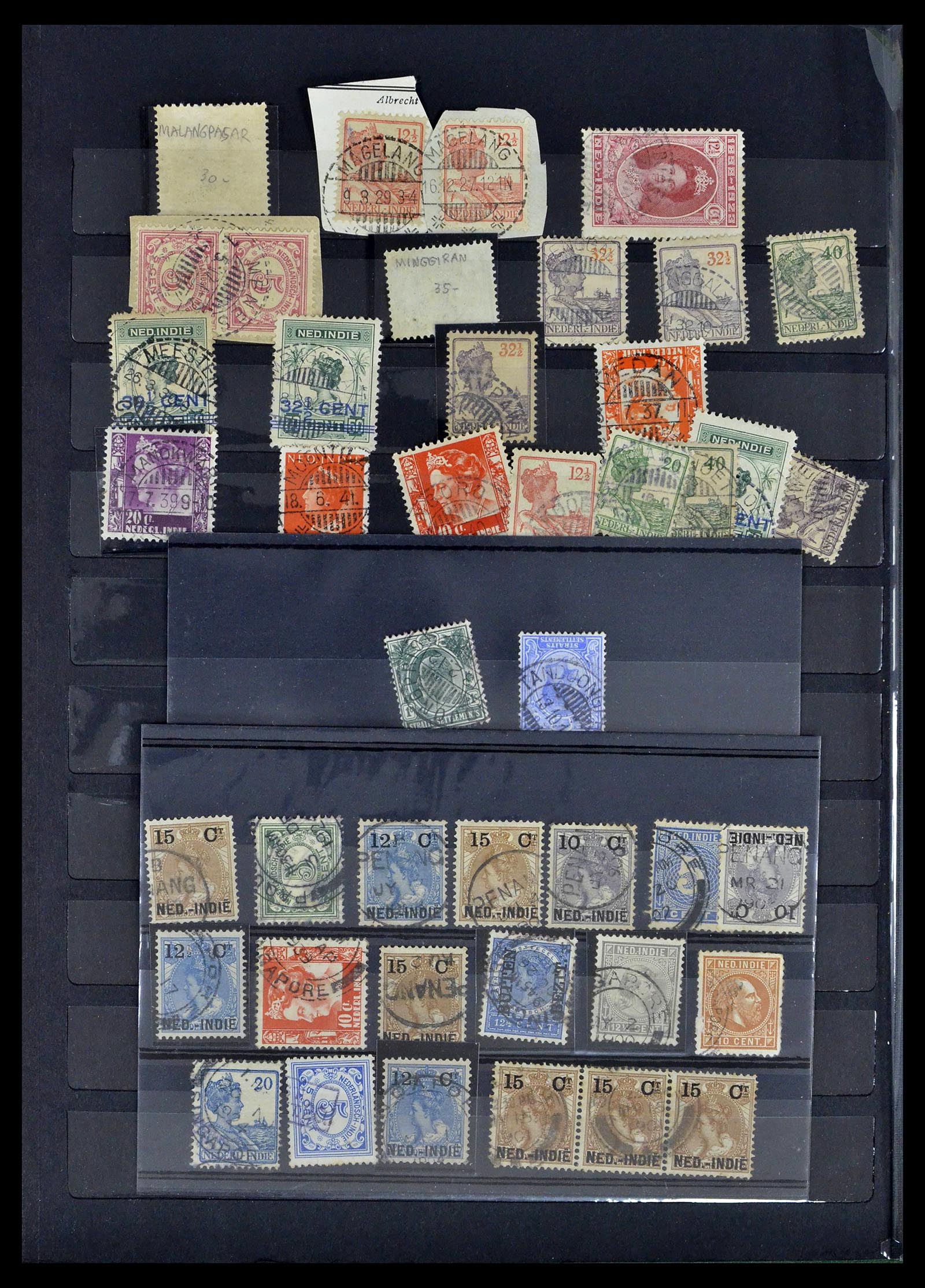 38783 0038 - Stamp collection 38783 Dutch east Indies cancels 1870-1948.