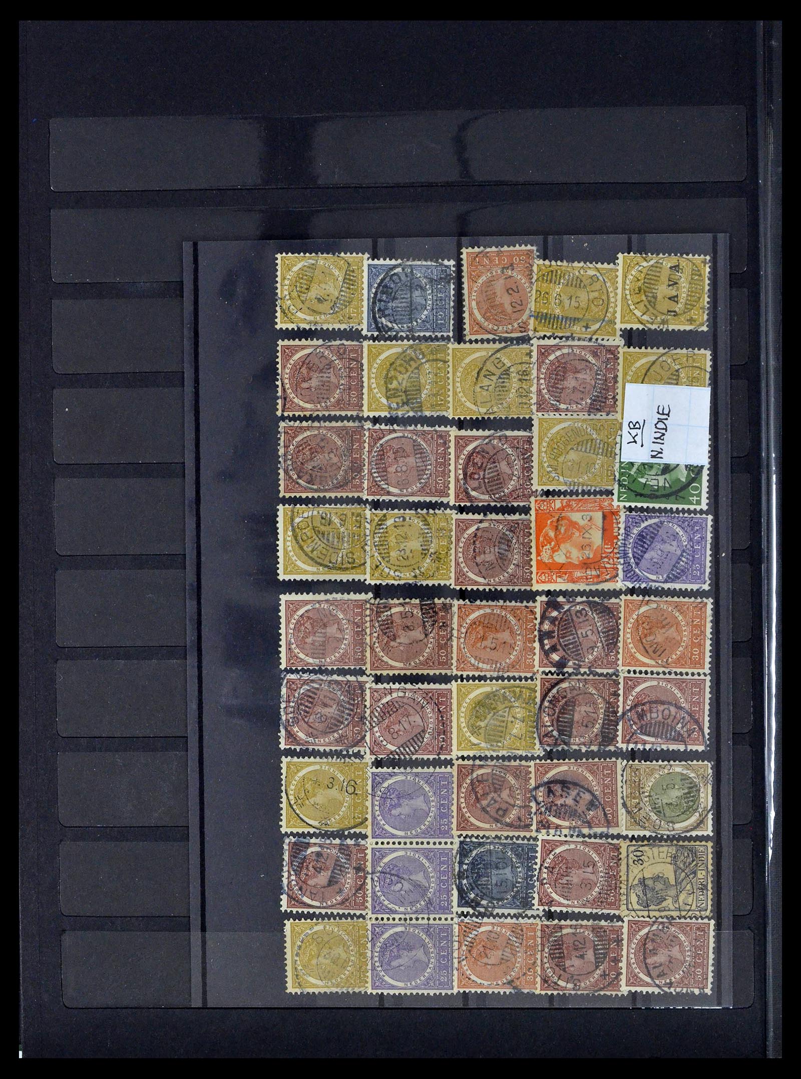 38783 0040 - Stamp collection 38783 Dutch east Indies cancels 1870-1948.
