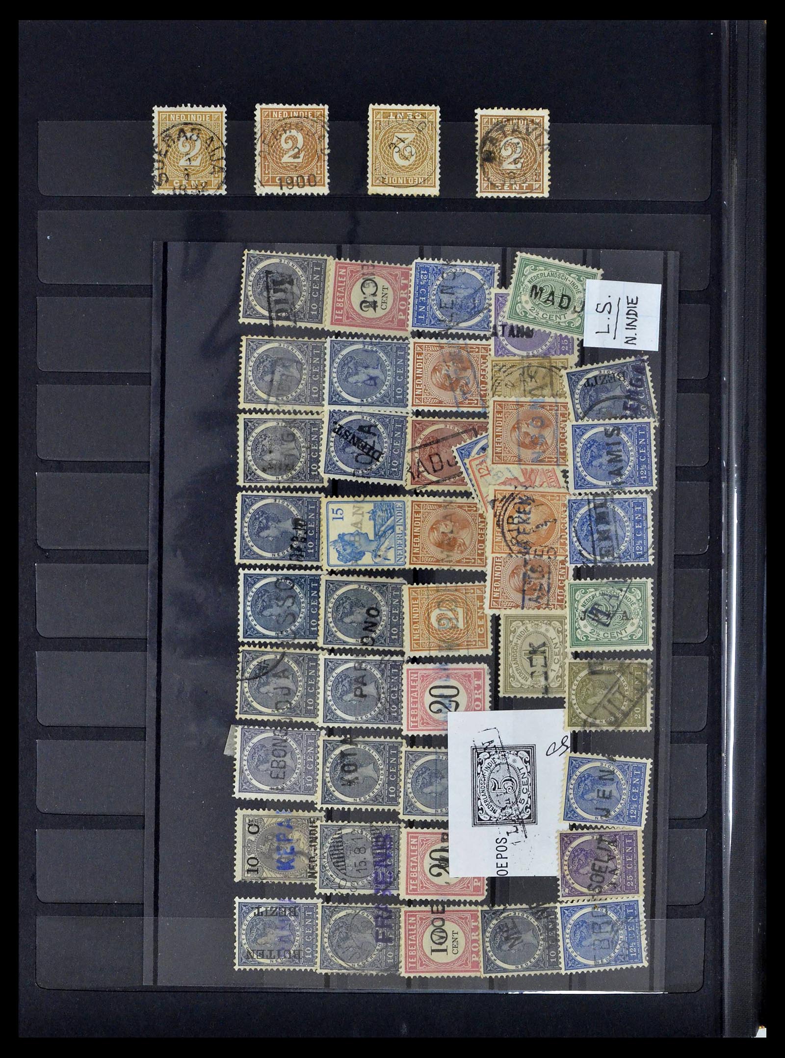 38783 0048 - Stamp collection 38783 Dutch east Indies cancels 1870-1948.