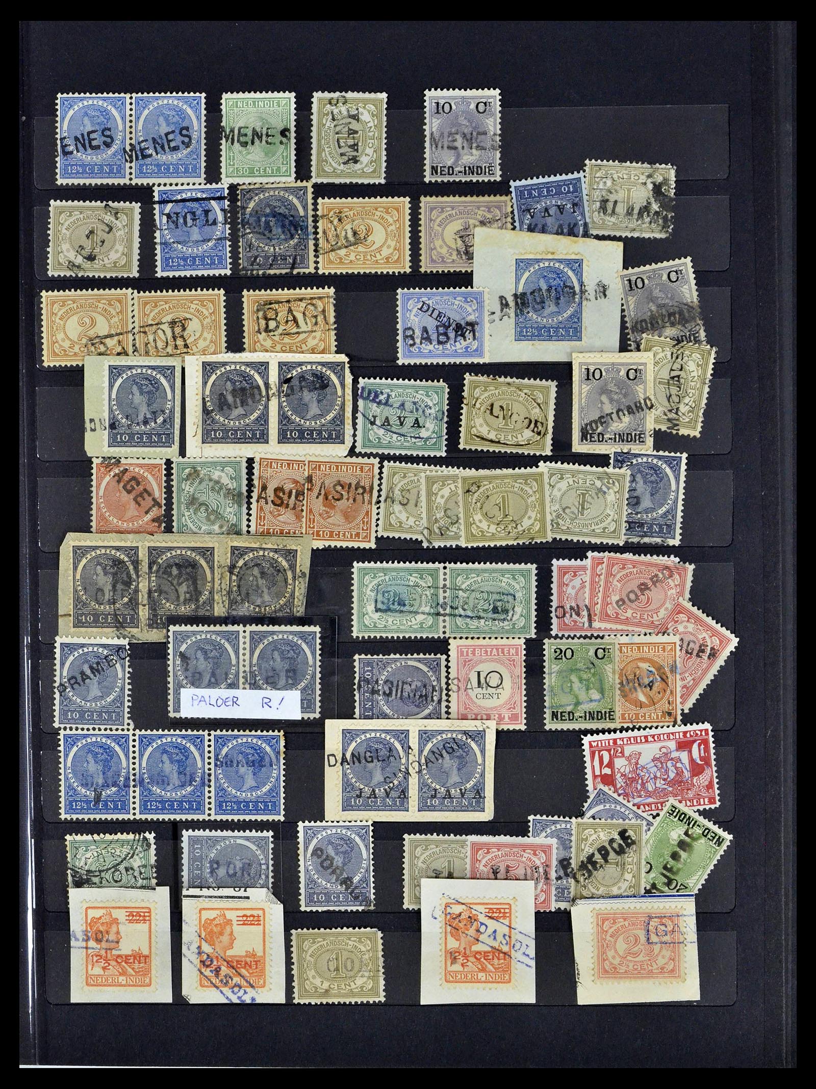 38783 0051 - Stamp collection 38783 Dutch east Indies cancels 1870-1948.