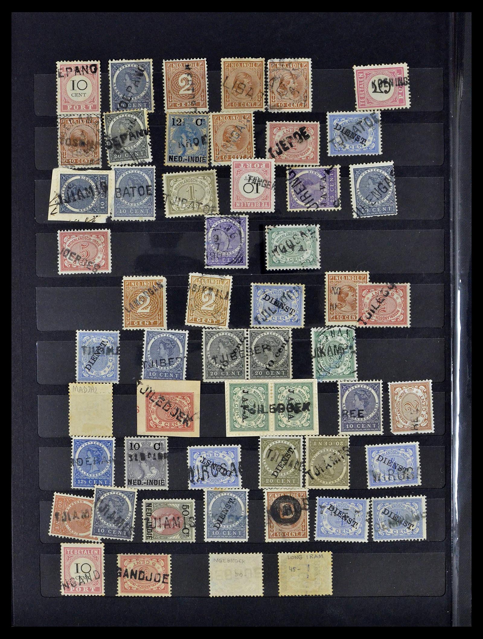 38783 0052 - Stamp collection 38783 Dutch east Indies cancels 1870-1948.