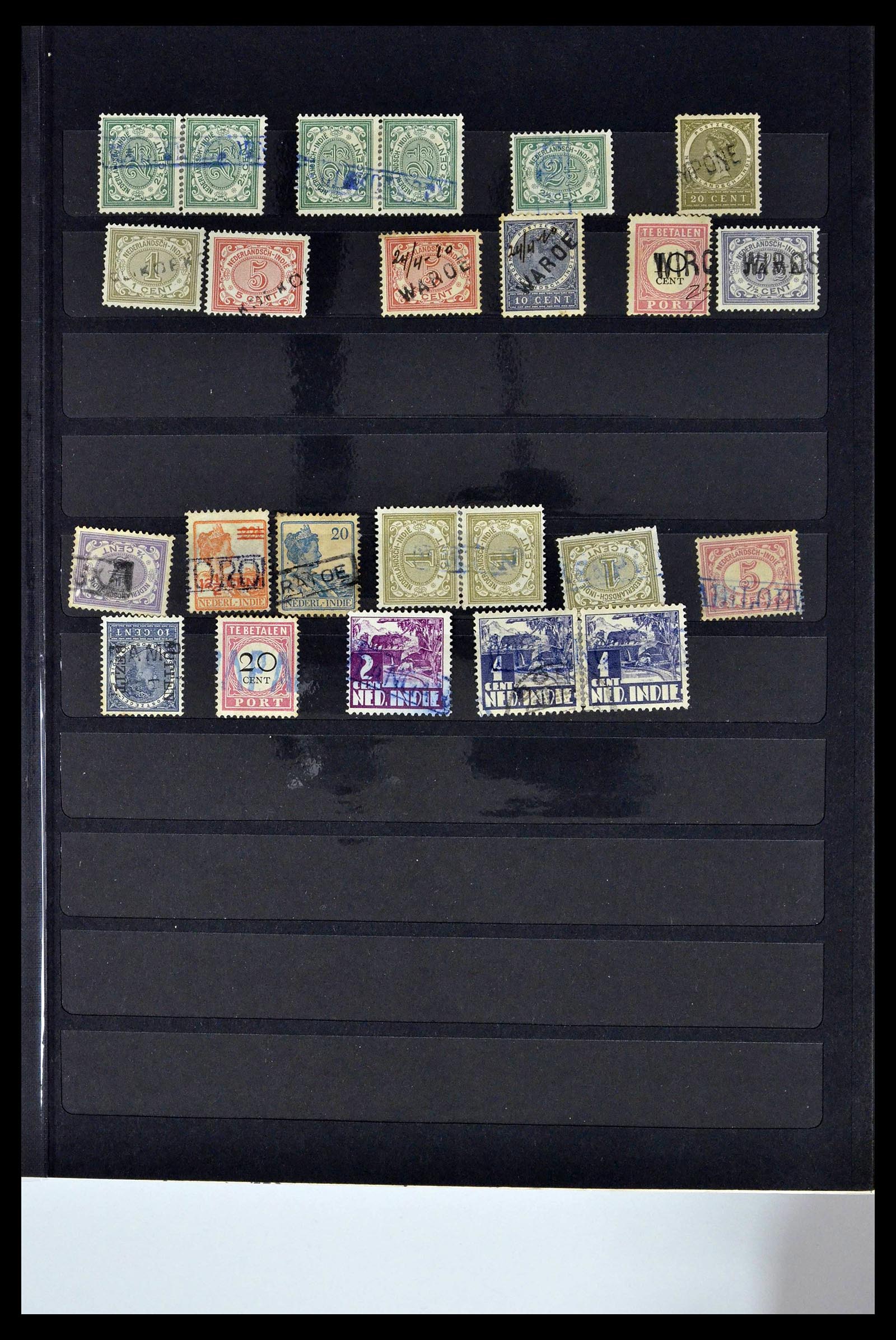 38783 0055 - Stamp collection 38783 Dutch east Indies cancels 1870-1948.