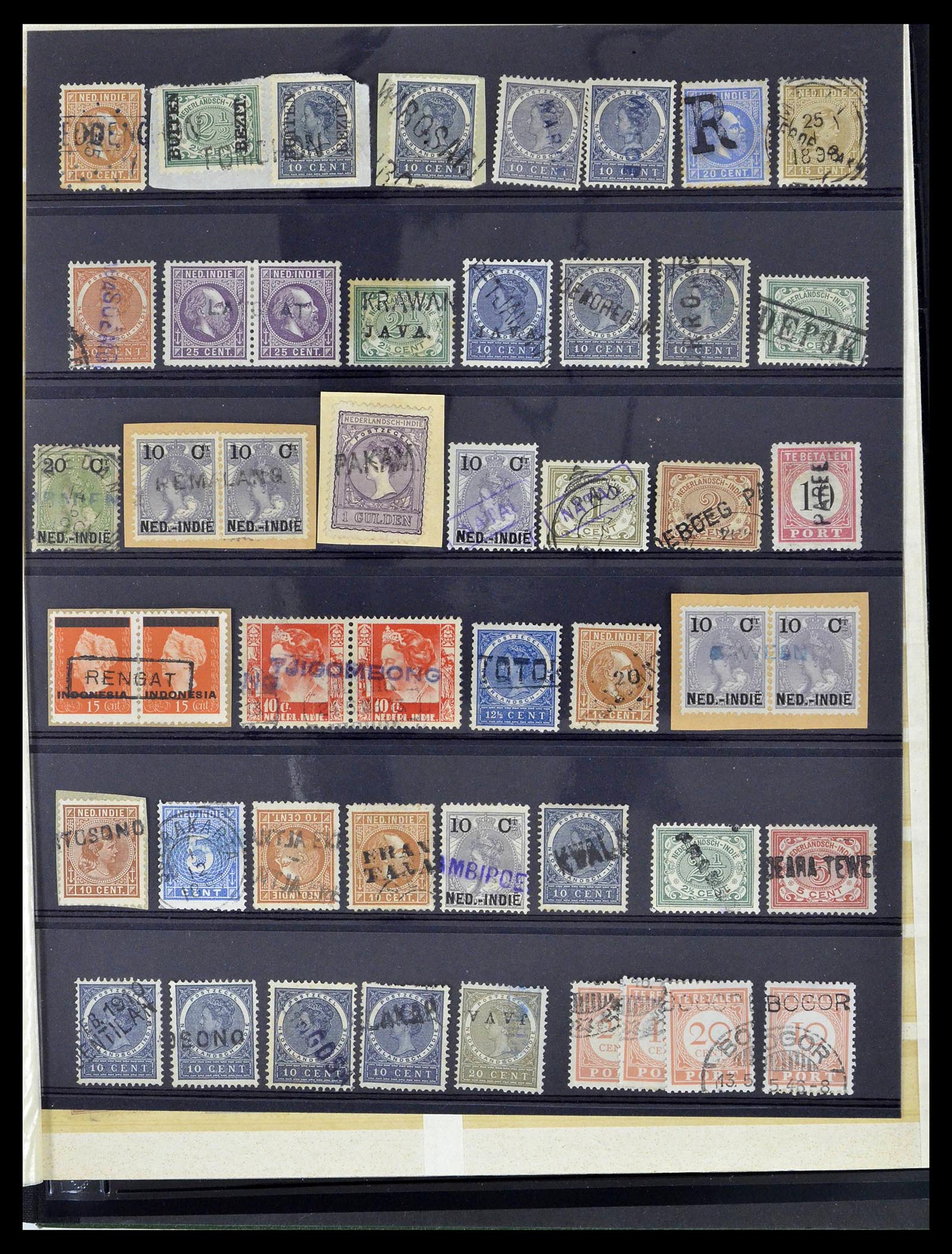 38783 0059 - Stamp collection 38783 Dutch east Indies cancels 1870-1948.
