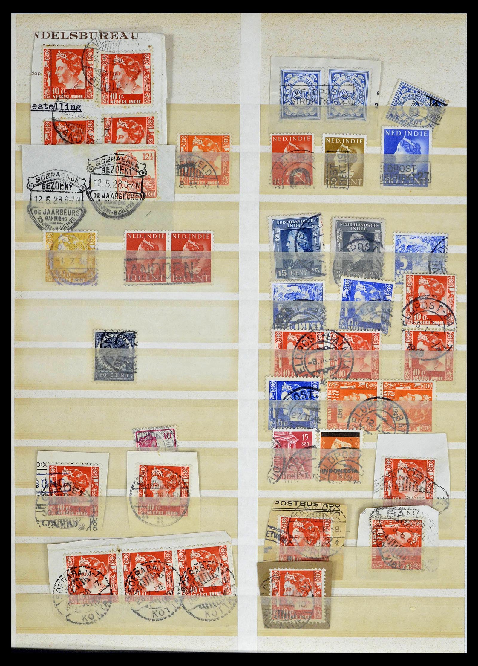 38783 0060 - Stamp collection 38783 Dutch east Indies cancels 1870-1948.