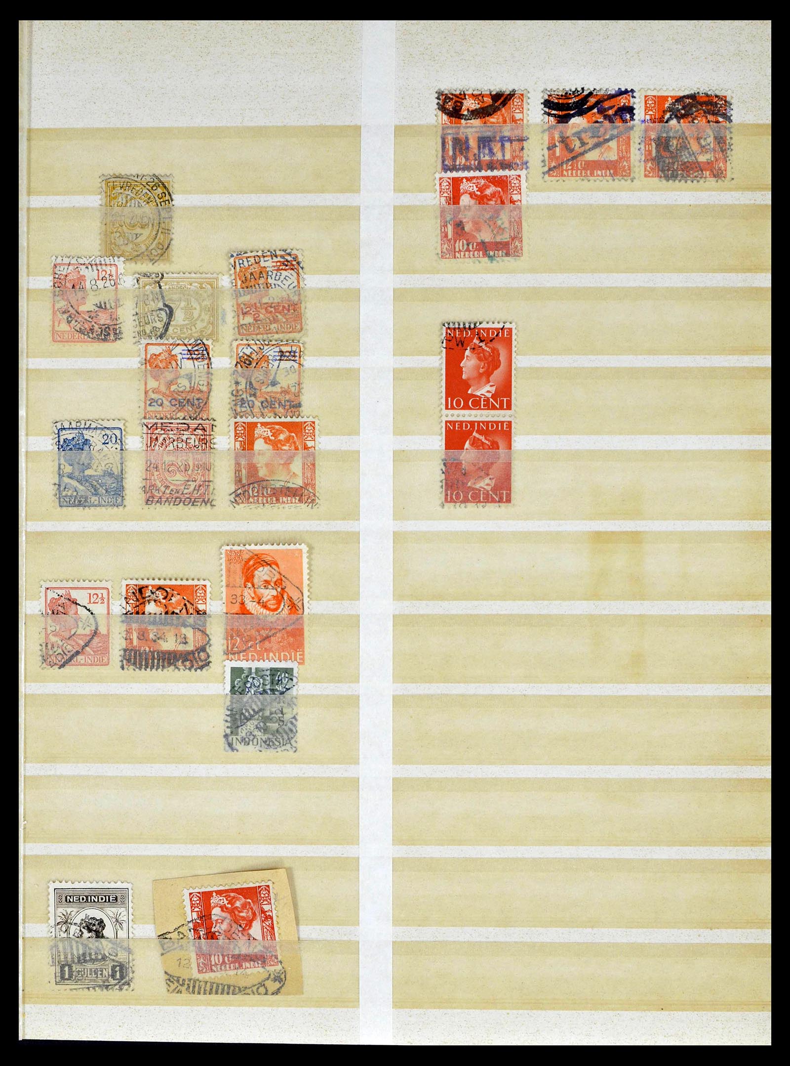 38783 0061 - Stamp collection 38783 Dutch east Indies cancels 1870-1948.