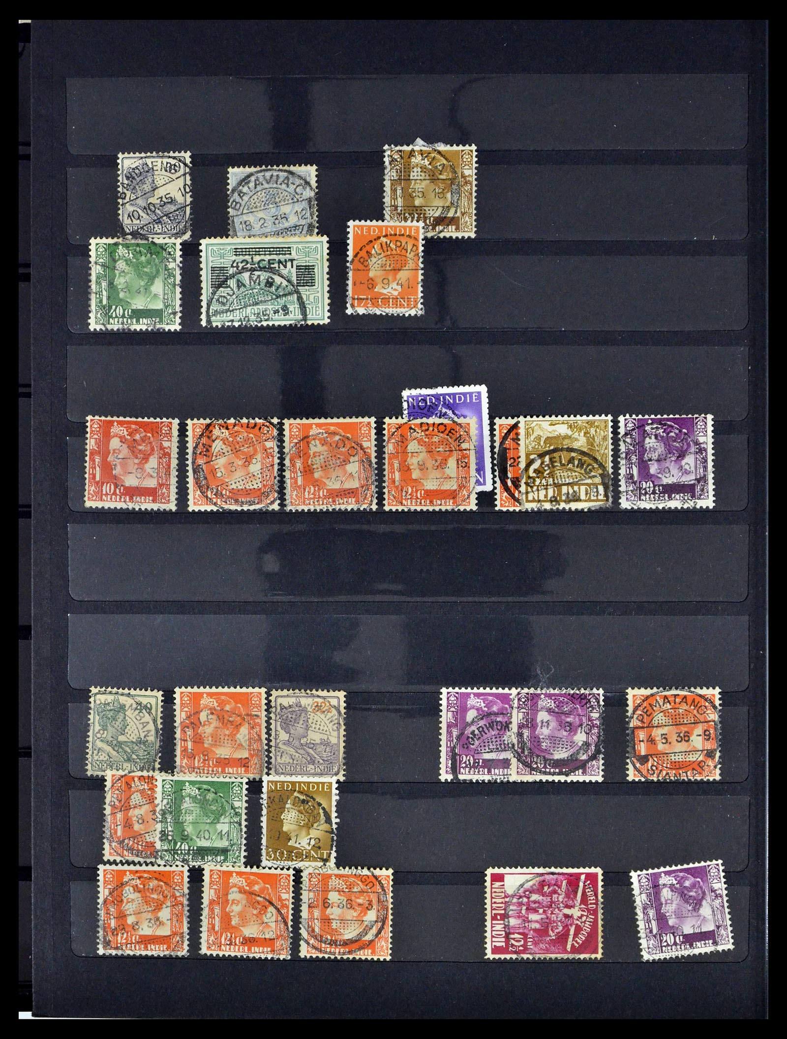38783 0066 - Stamp collection 38783 Dutch east Indies cancels 1870-1948.