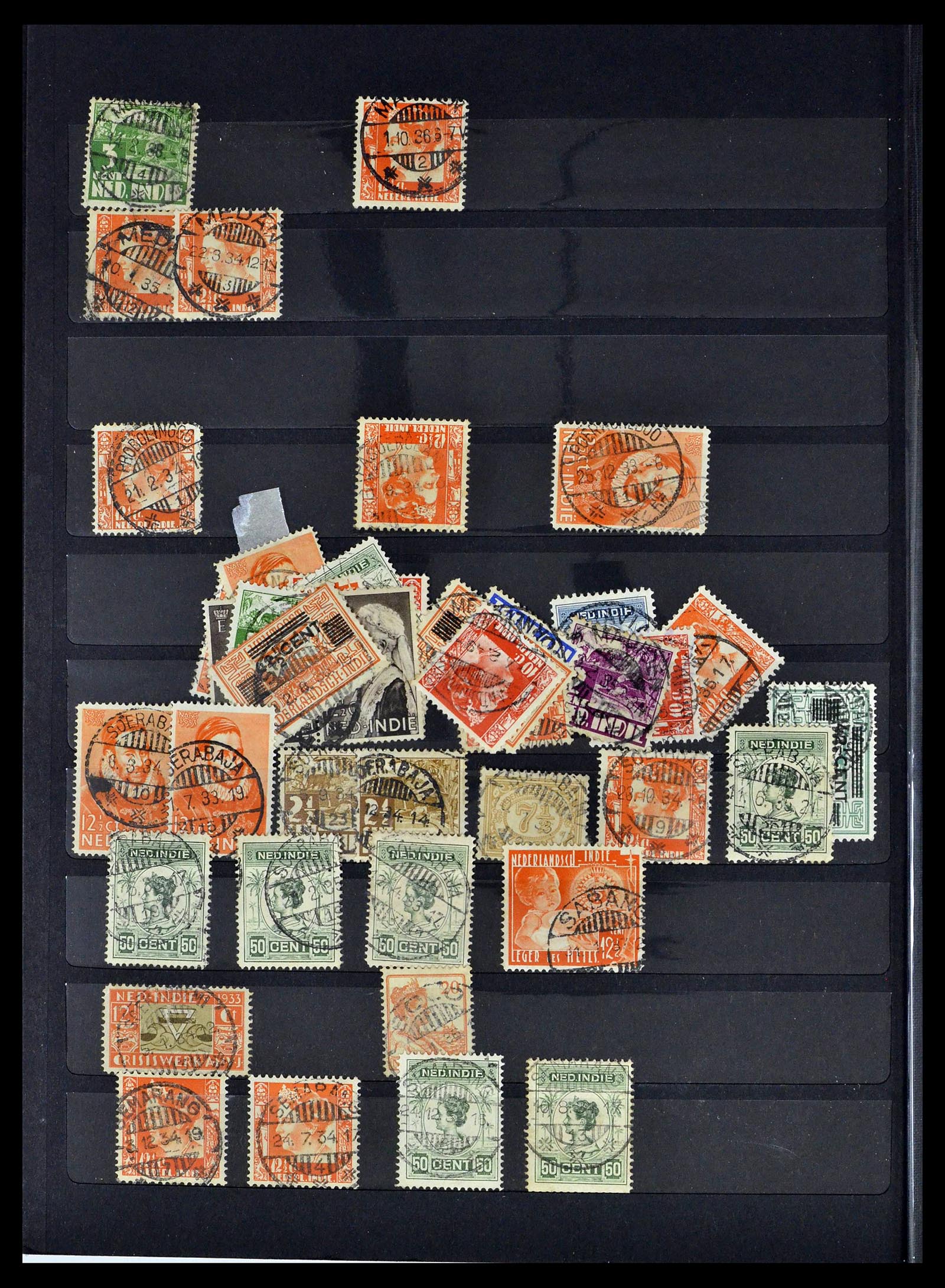 38783 0068 - Stamp collection 38783 Dutch east Indies cancels 1870-1948.
