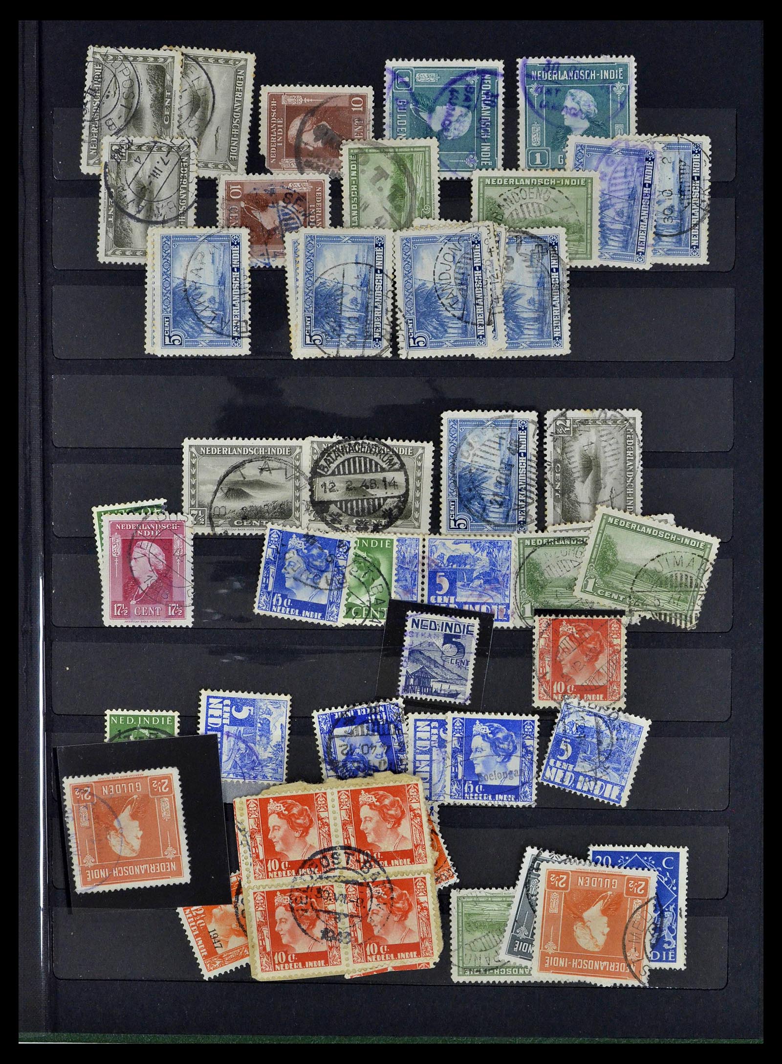38783 0071 - Stamp collection 38783 Dutch east Indies cancels 1870-1948.