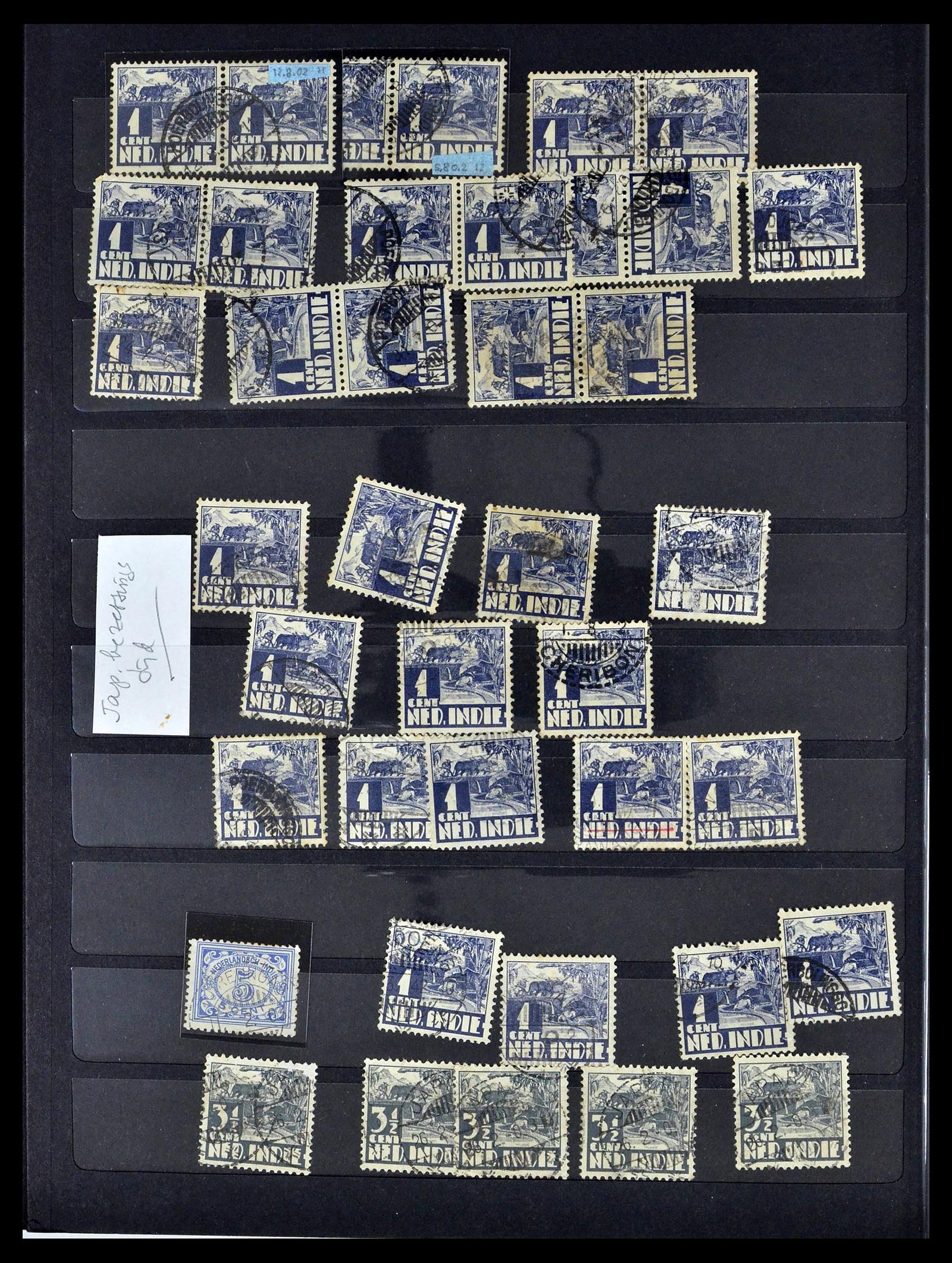 38783 0072 - Stamp collection 38783 Dutch east Indies cancels 1870-1948.