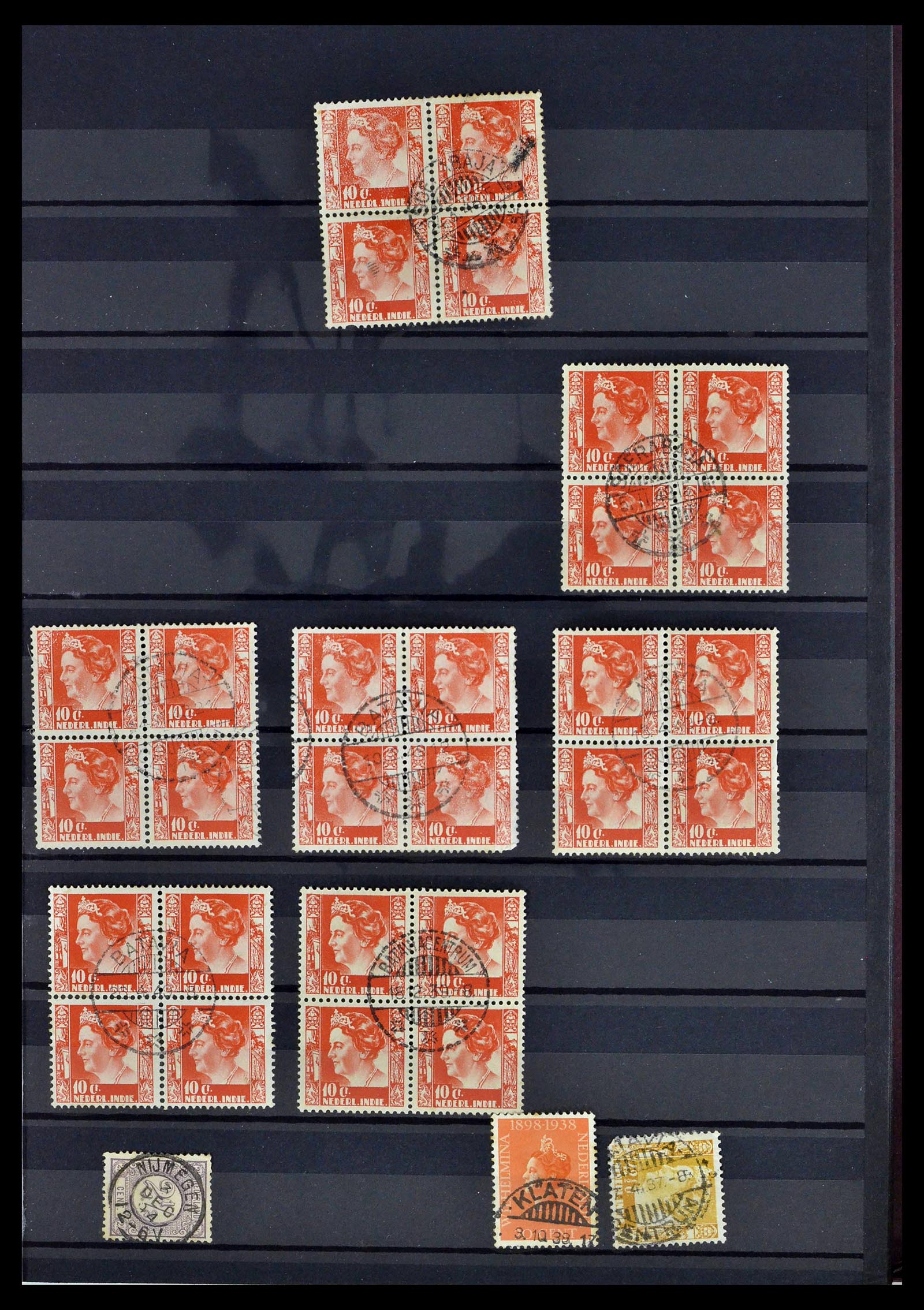 38783 0073 - Stamp collection 38783 Dutch east Indies cancels 1870-1948.