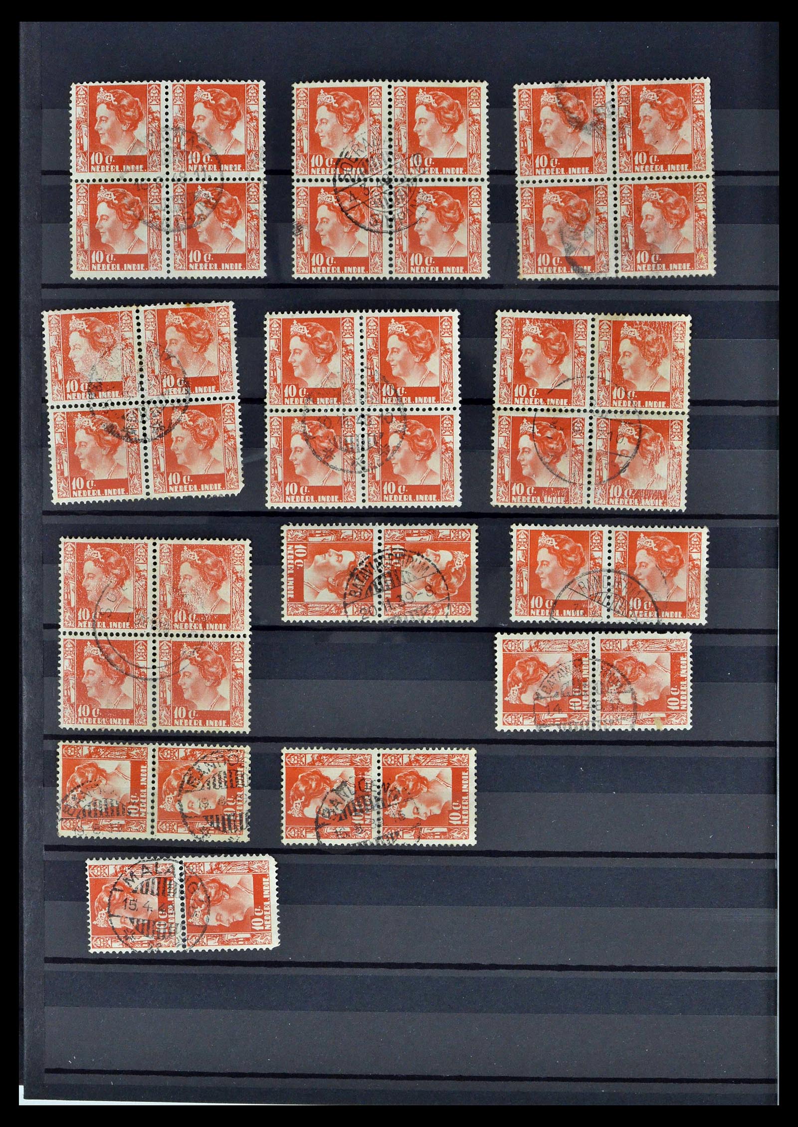 38783 0074 - Stamp collection 38783 Dutch east Indies cancels 1870-1948.