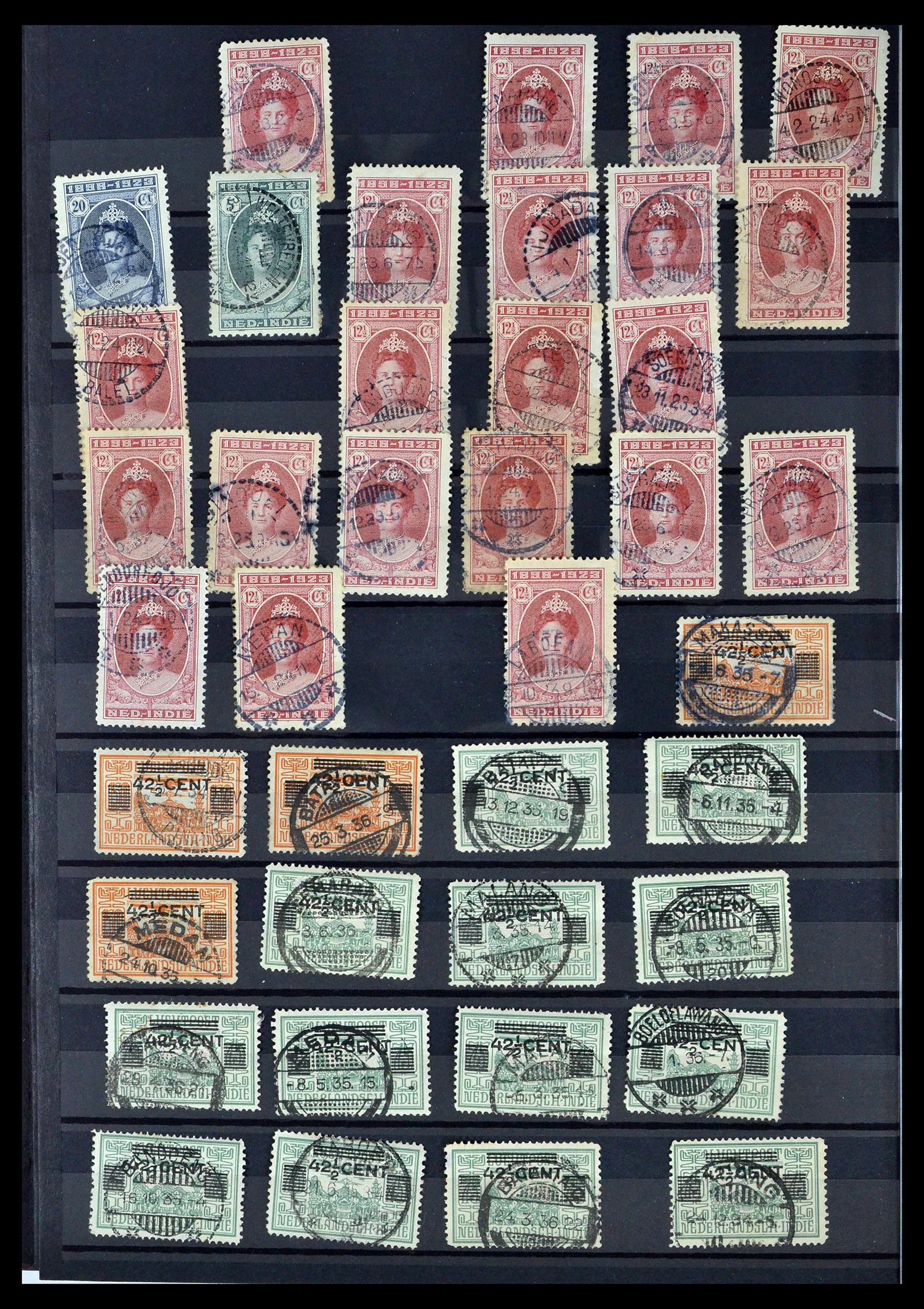 38783 0076 - Stamp collection 38783 Dutch east Indies cancels 1870-1948.
