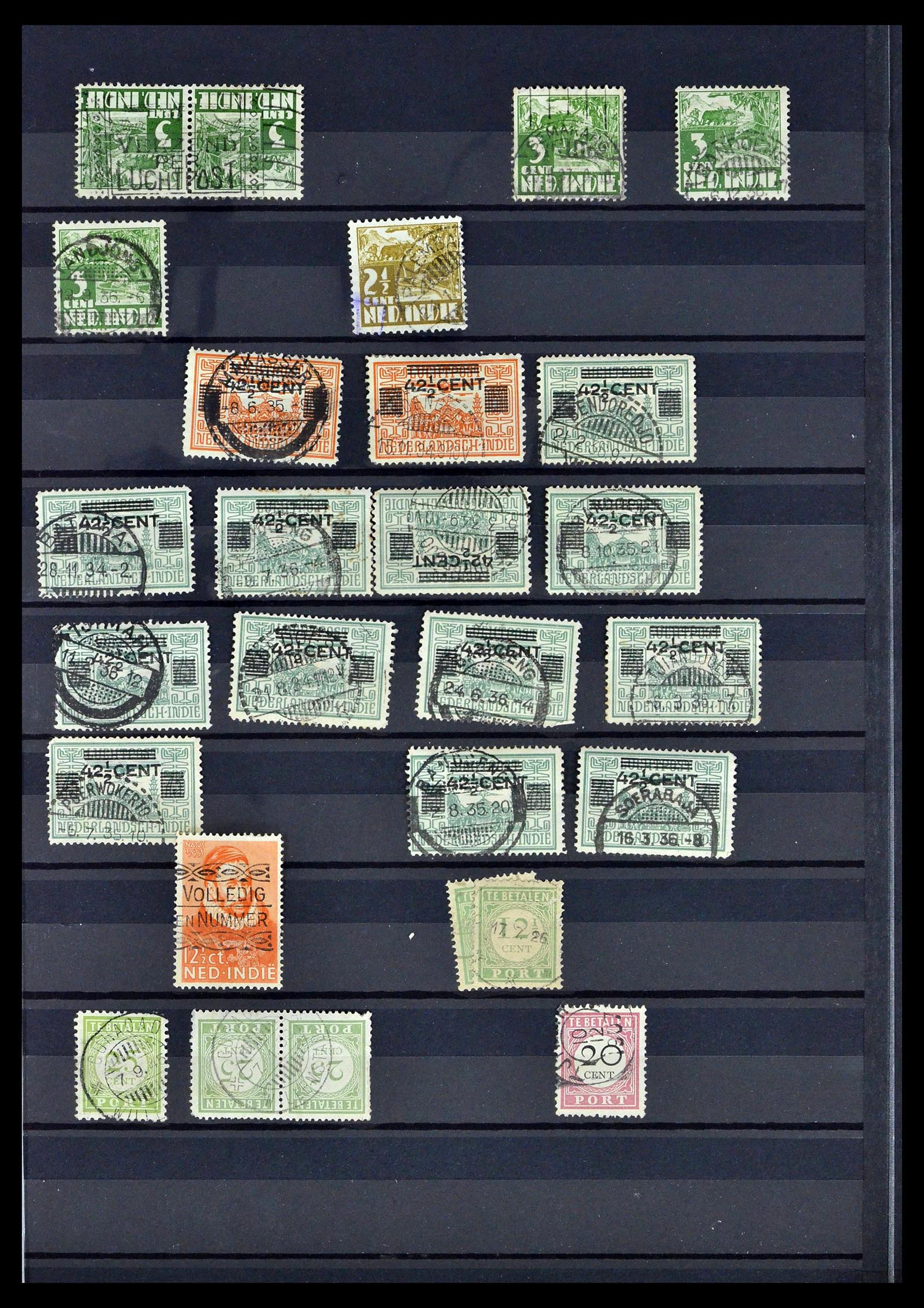 38783 0077 - Stamp collection 38783 Dutch east Indies cancels 1870-1948.