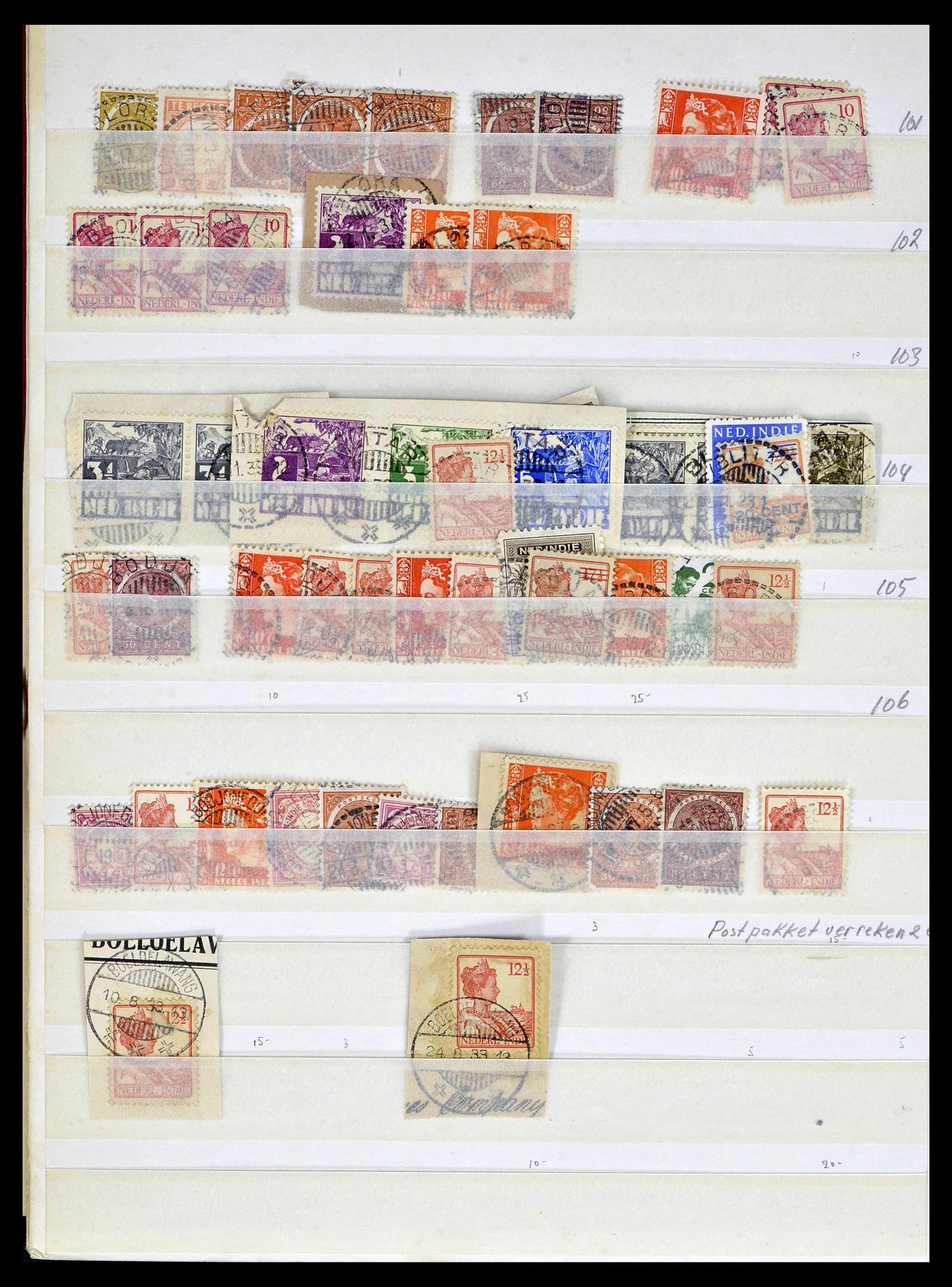 38783 0085 - Stamp collection 38783 Dutch east Indies cancels 1870-1948.
