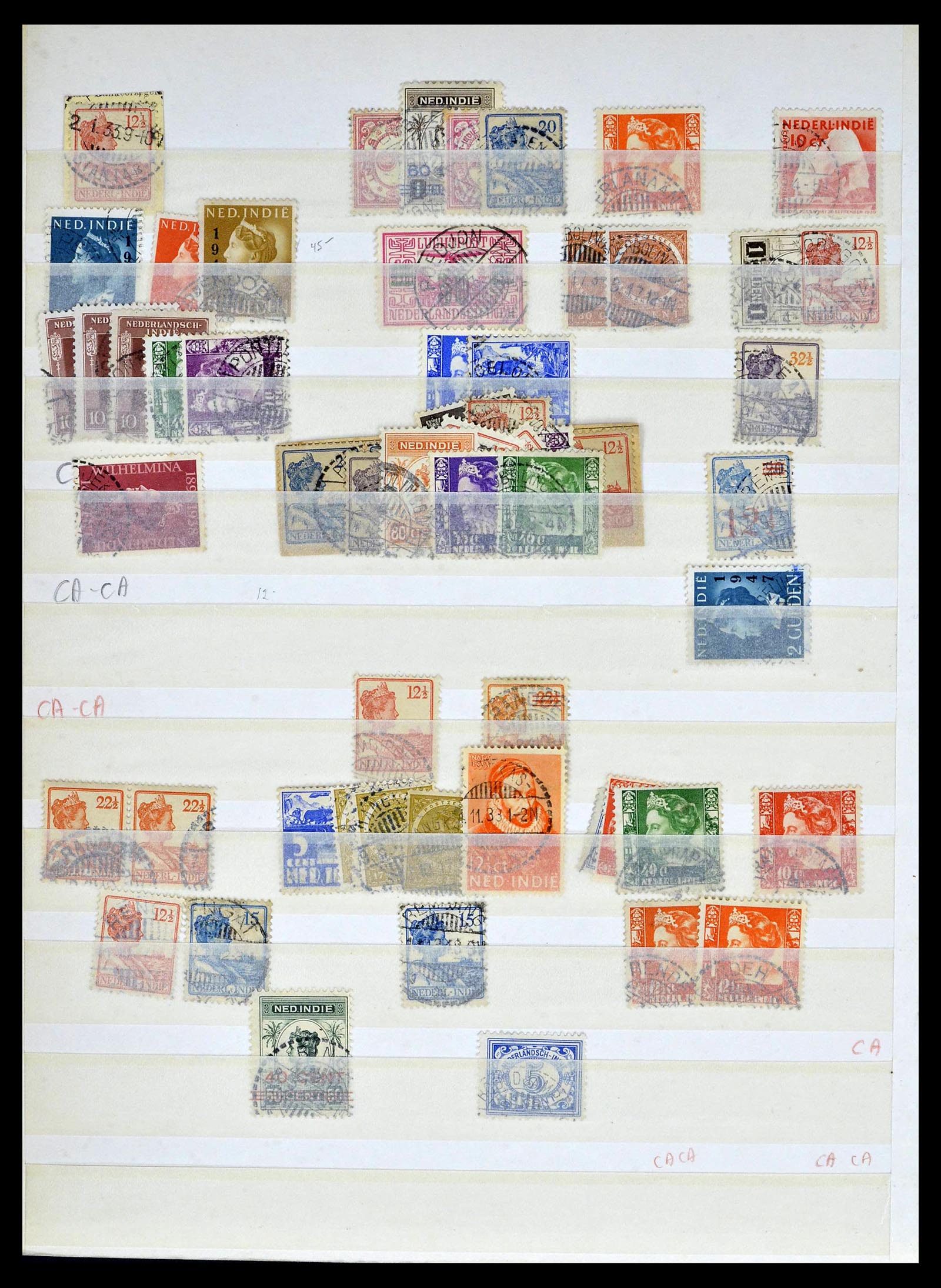 38783 0095 - Stamp collection 38783 Dutch east Indies cancels 1870-1948.