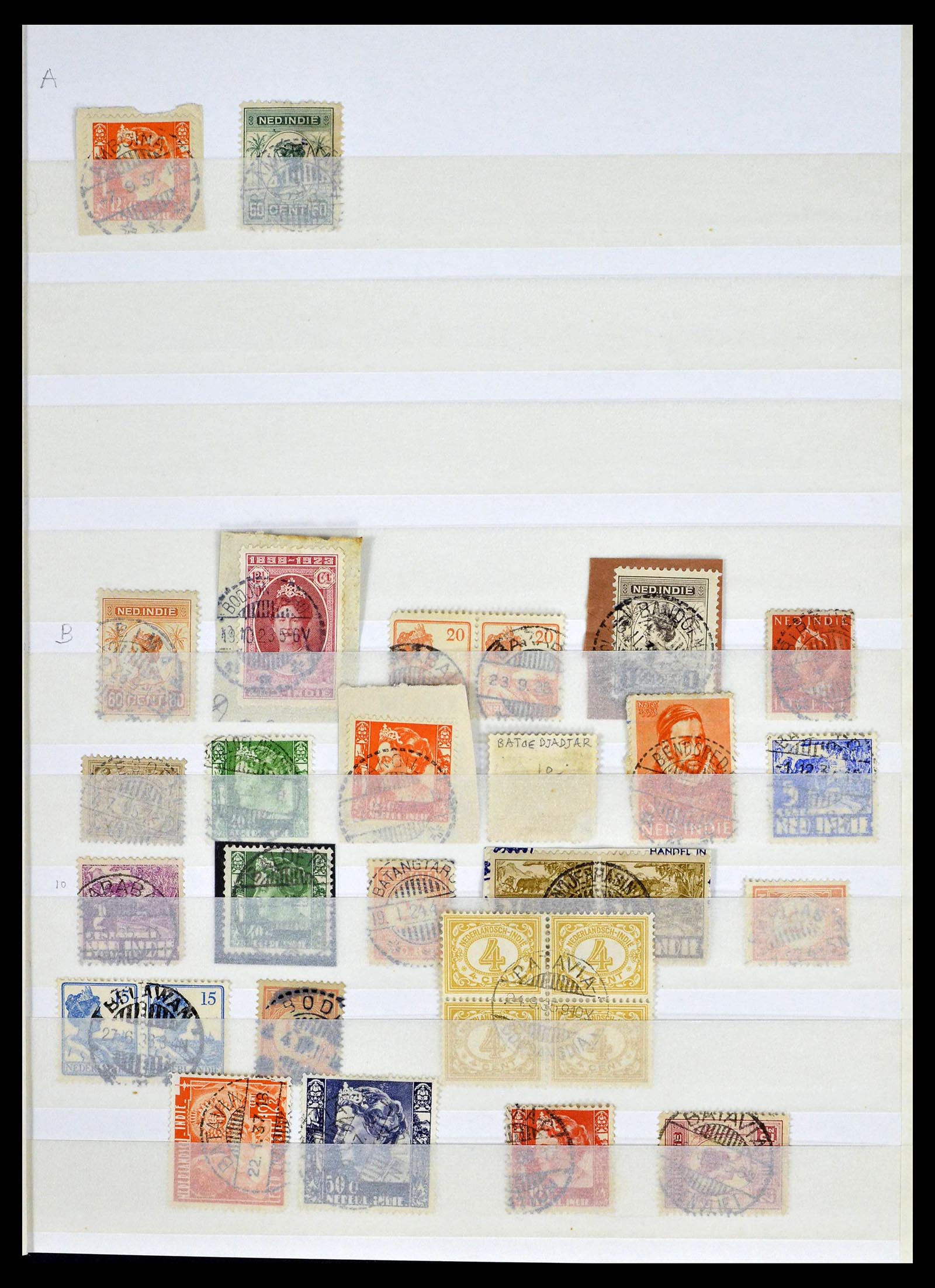 38783 0282 - Stamp collection 38783 Dutch east Indies cancels 1870-1948.