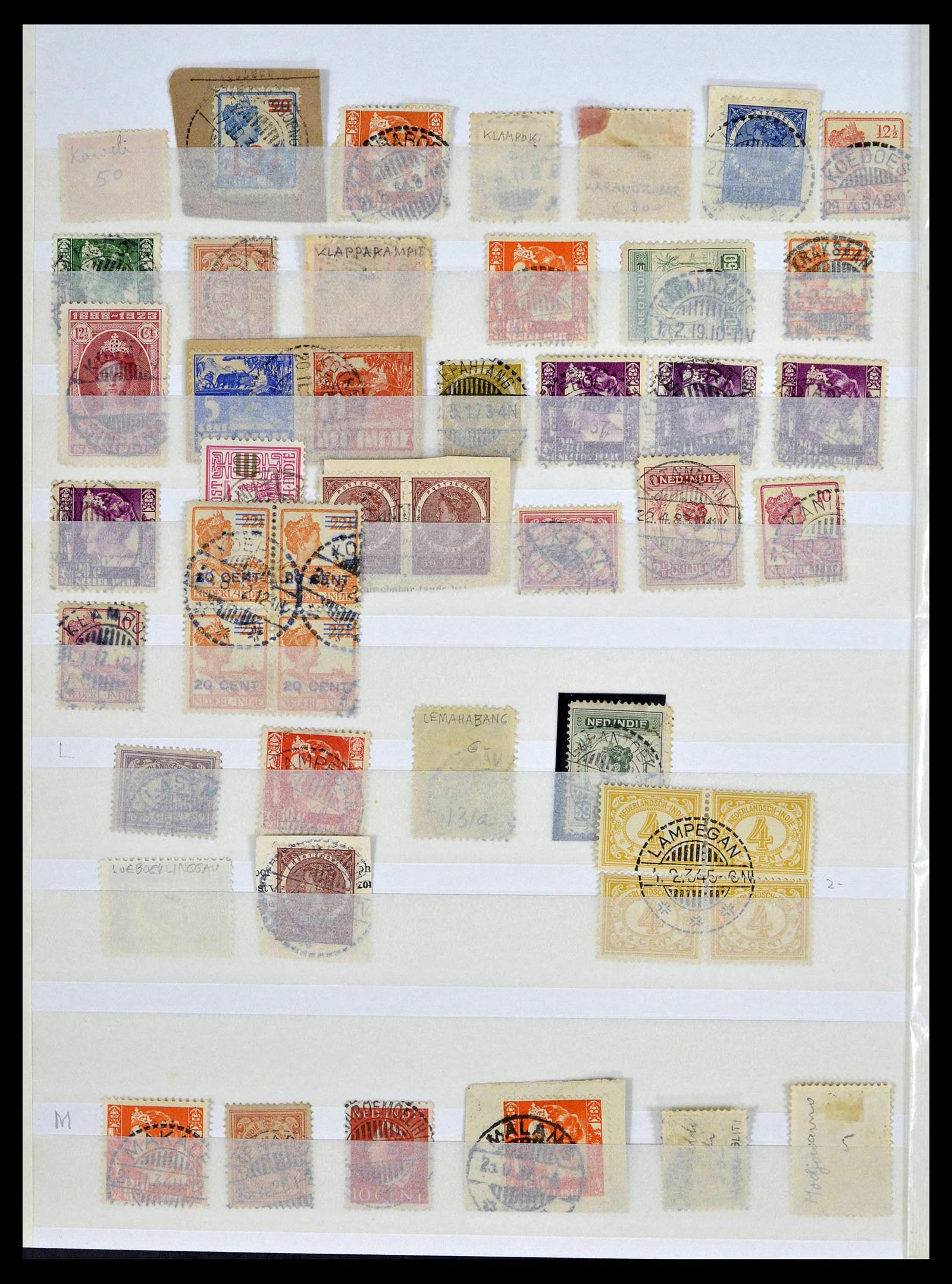 38783 0285 - Stamp collection 38783 Dutch east Indies cancels 1870-1948.