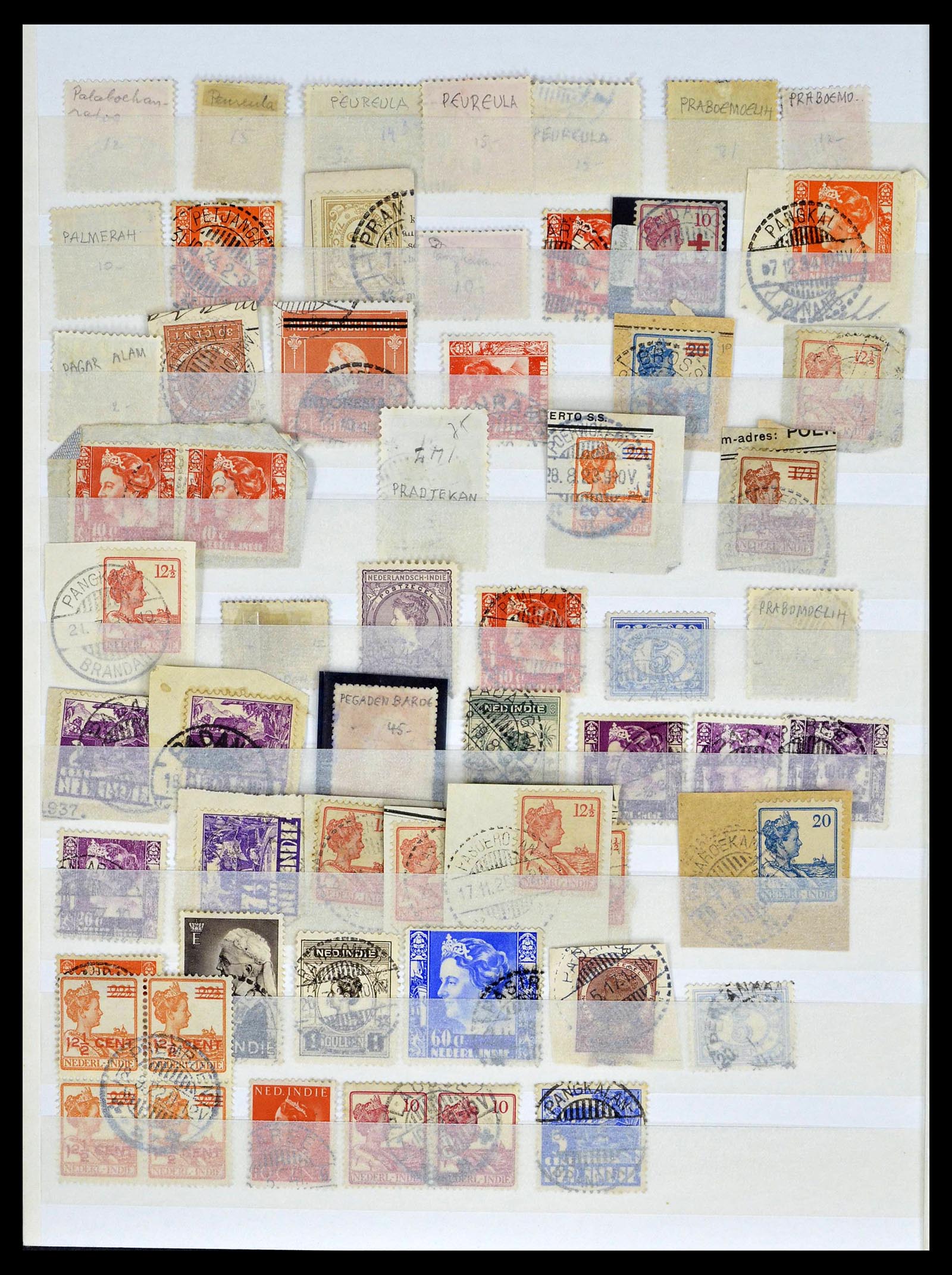 38783 0287 - Stamp collection 38783 Dutch east Indies cancels 1870-1948.