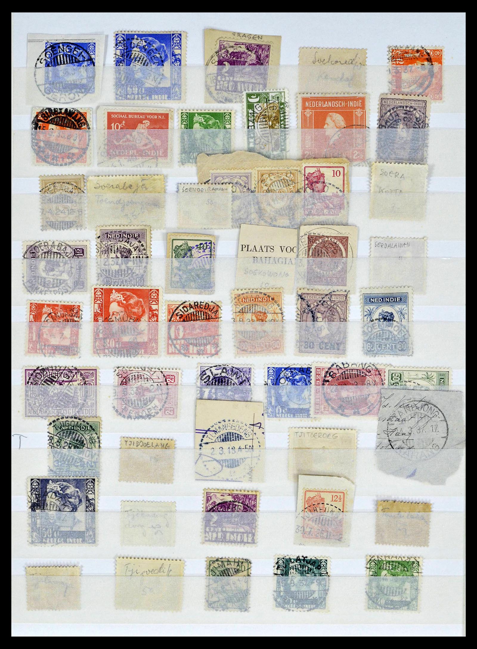 38783 0289 - Stamp collection 38783 Dutch east Indies cancels 1870-1948.