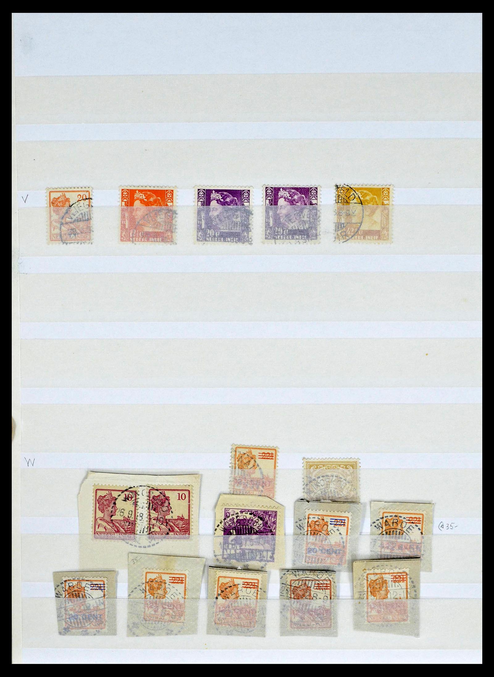 38783 0291 - Stamp collection 38783 Dutch east Indies cancels 1870-1948.