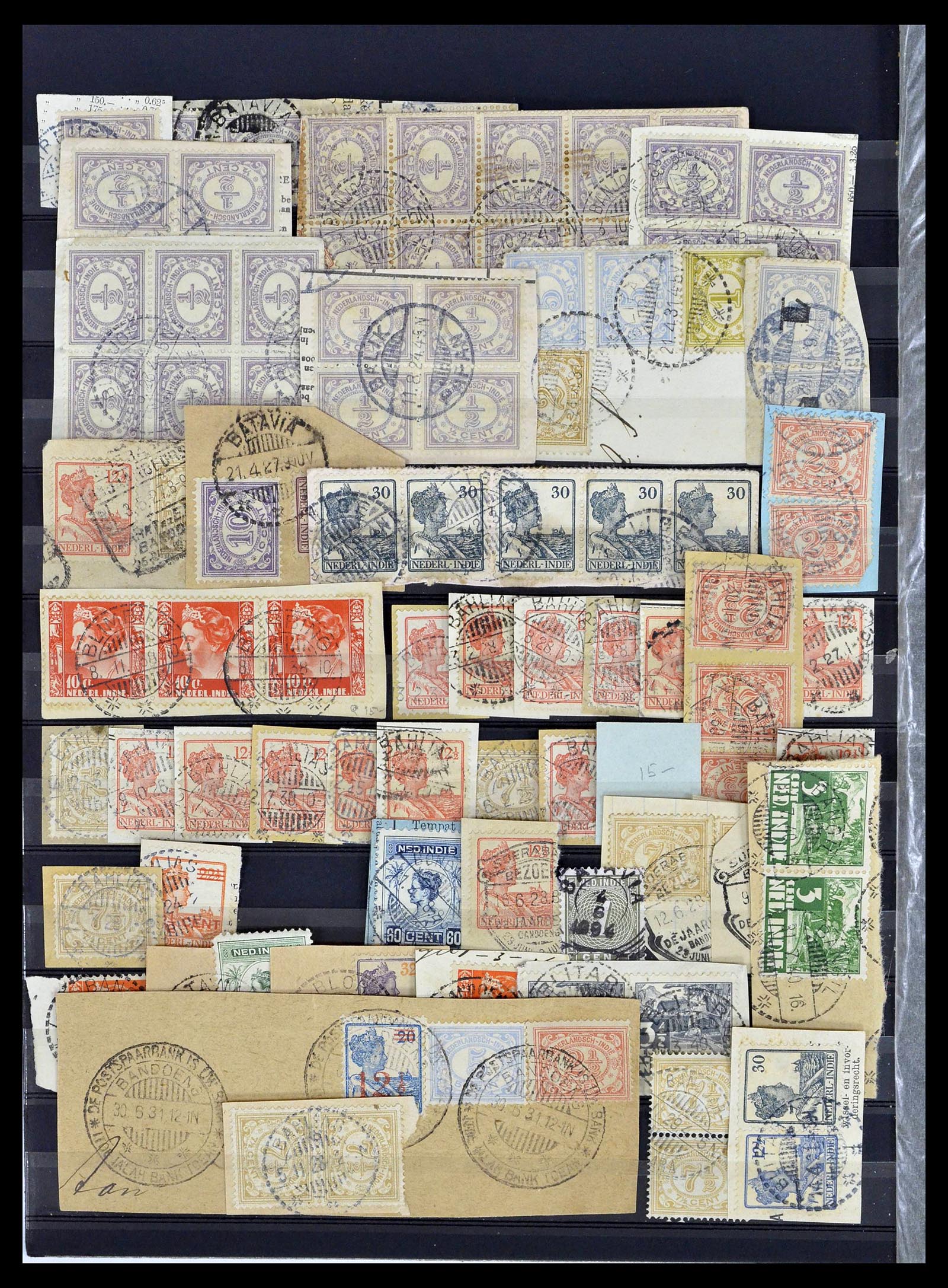 38783 0295 - Stamp collection 38783 Dutch east Indies cancels 1870-1948.