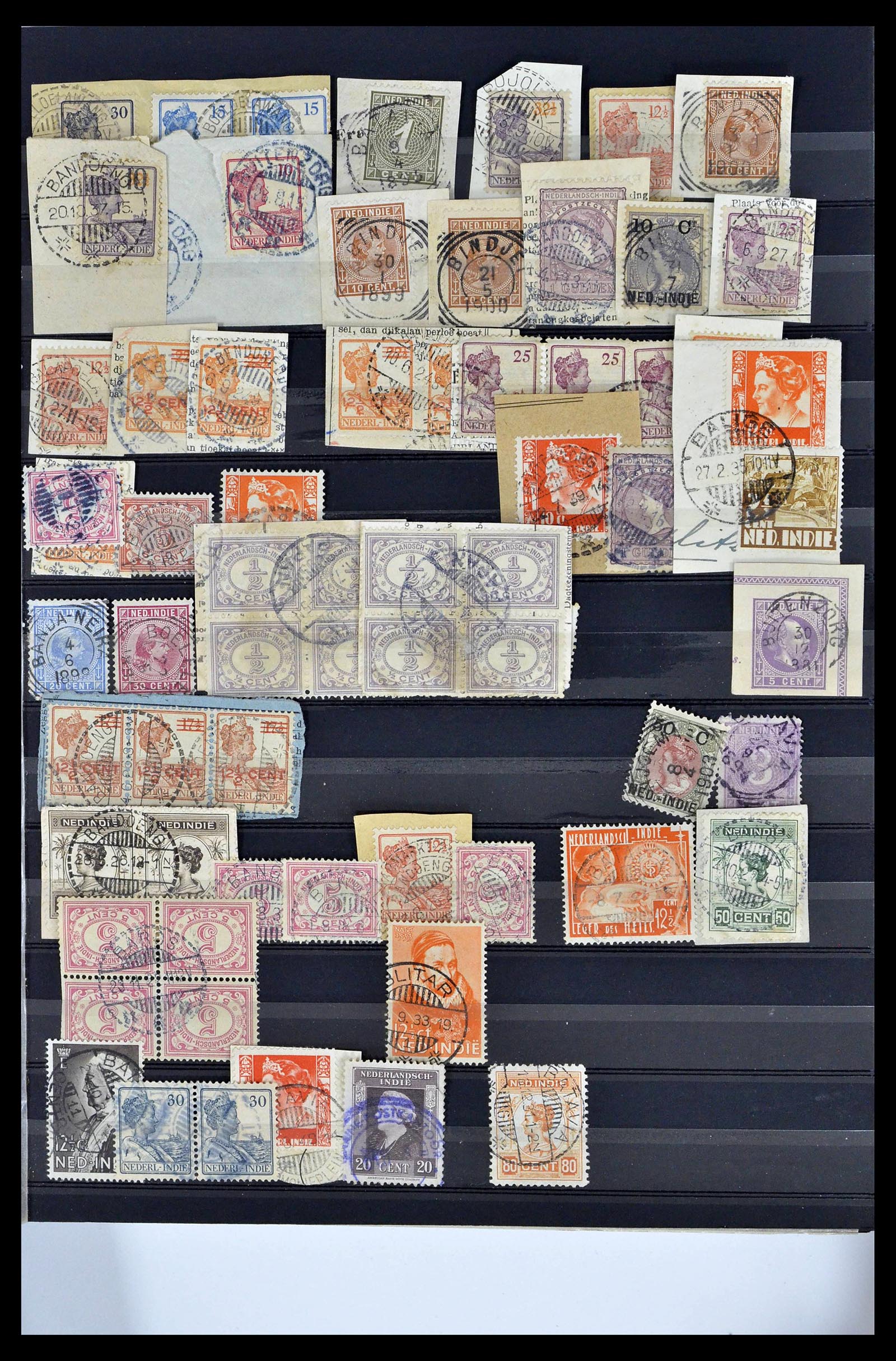 38783 0296 - Stamp collection 38783 Dutch east Indies cancels 1870-1948.