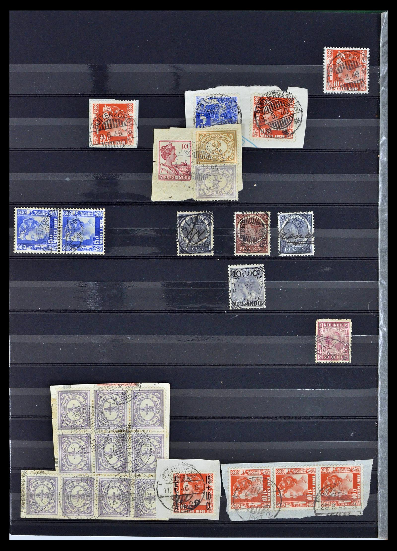 38783 0297 - Stamp collection 38783 Dutch east Indies cancels 1870-1948.