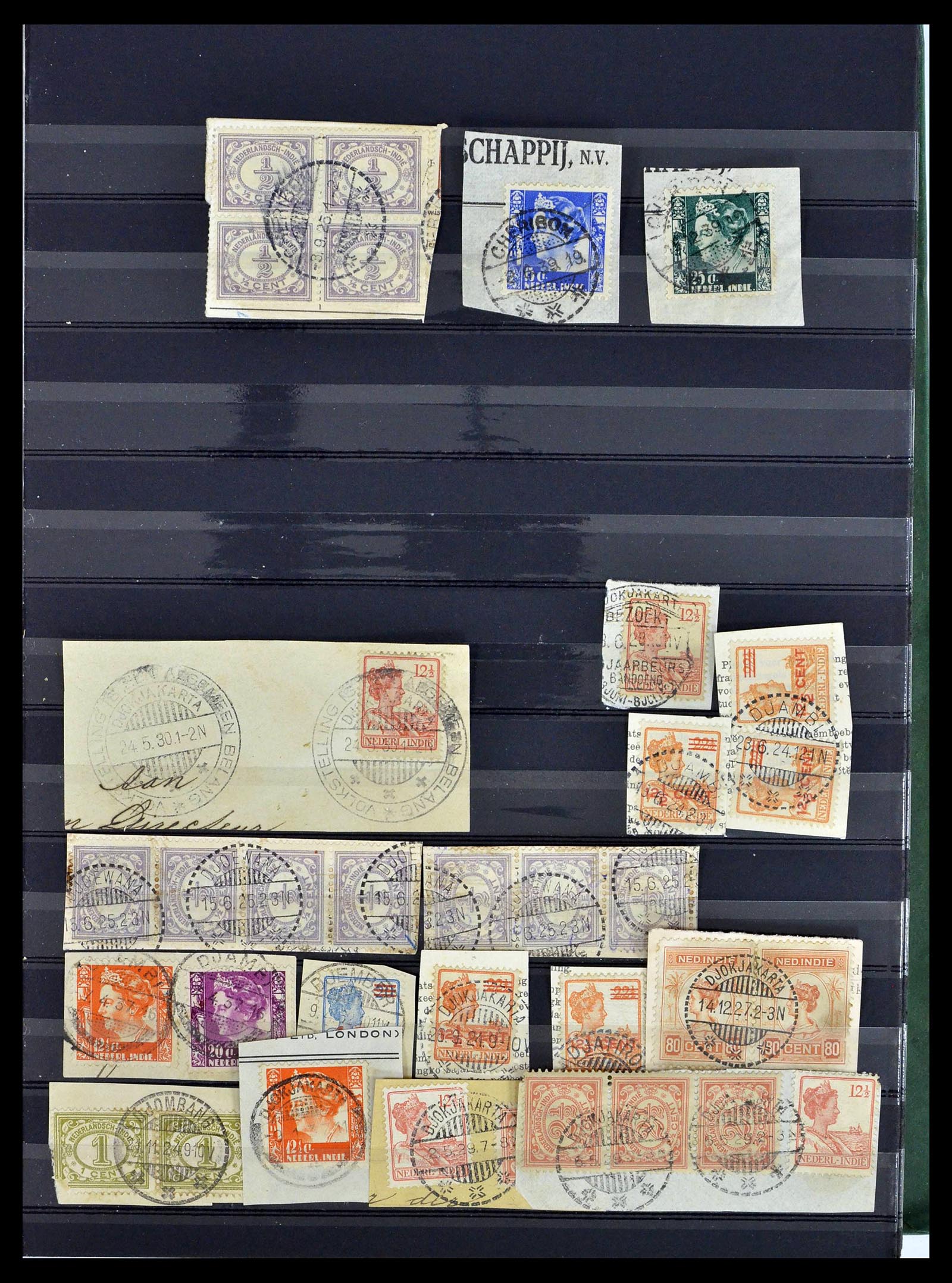 38783 0298 - Stamp collection 38783 Dutch east Indies cancels 1870-1948.