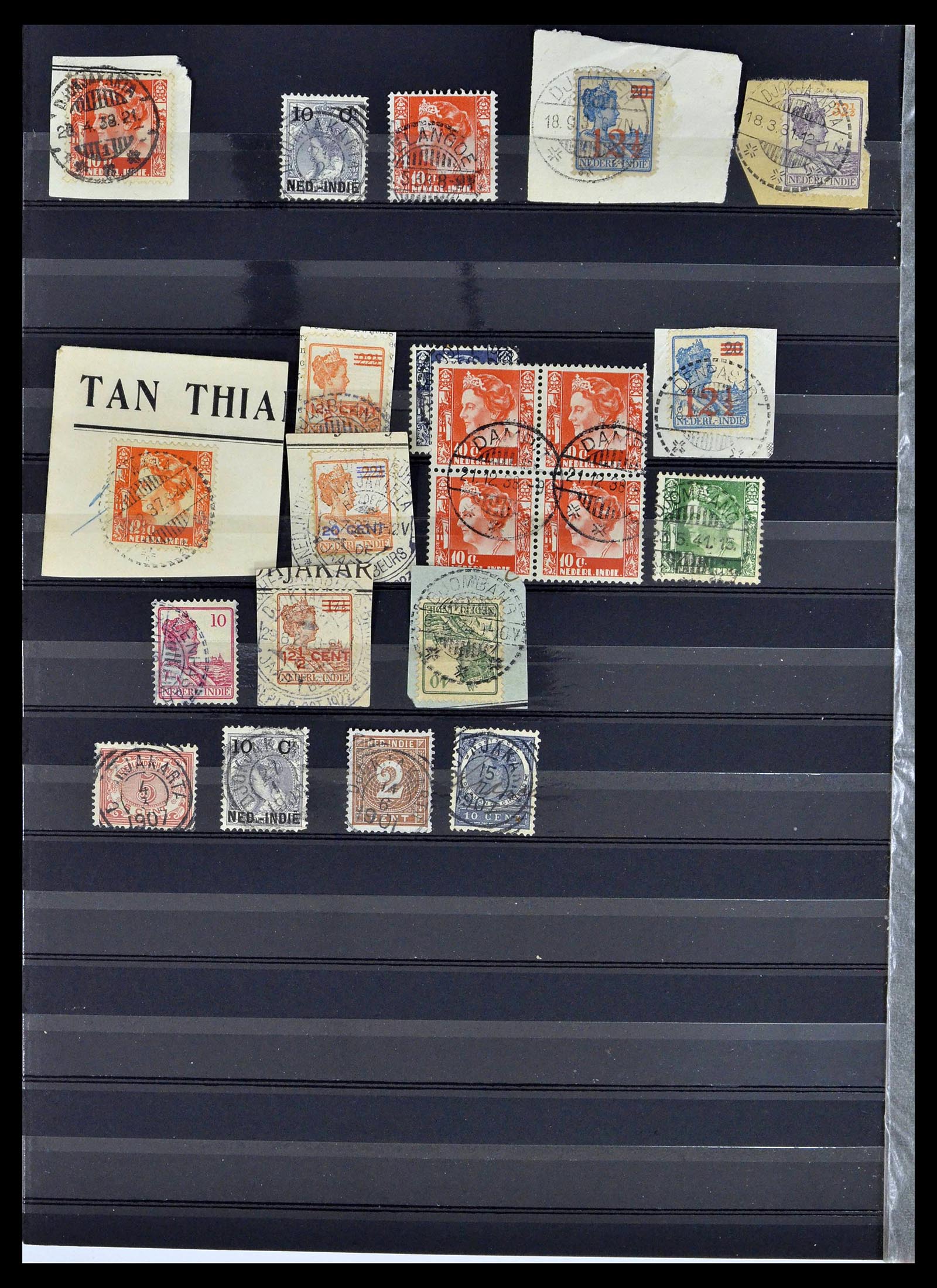 38783 0299 - Stamp collection 38783 Dutch east Indies cancels 1870-1948.
