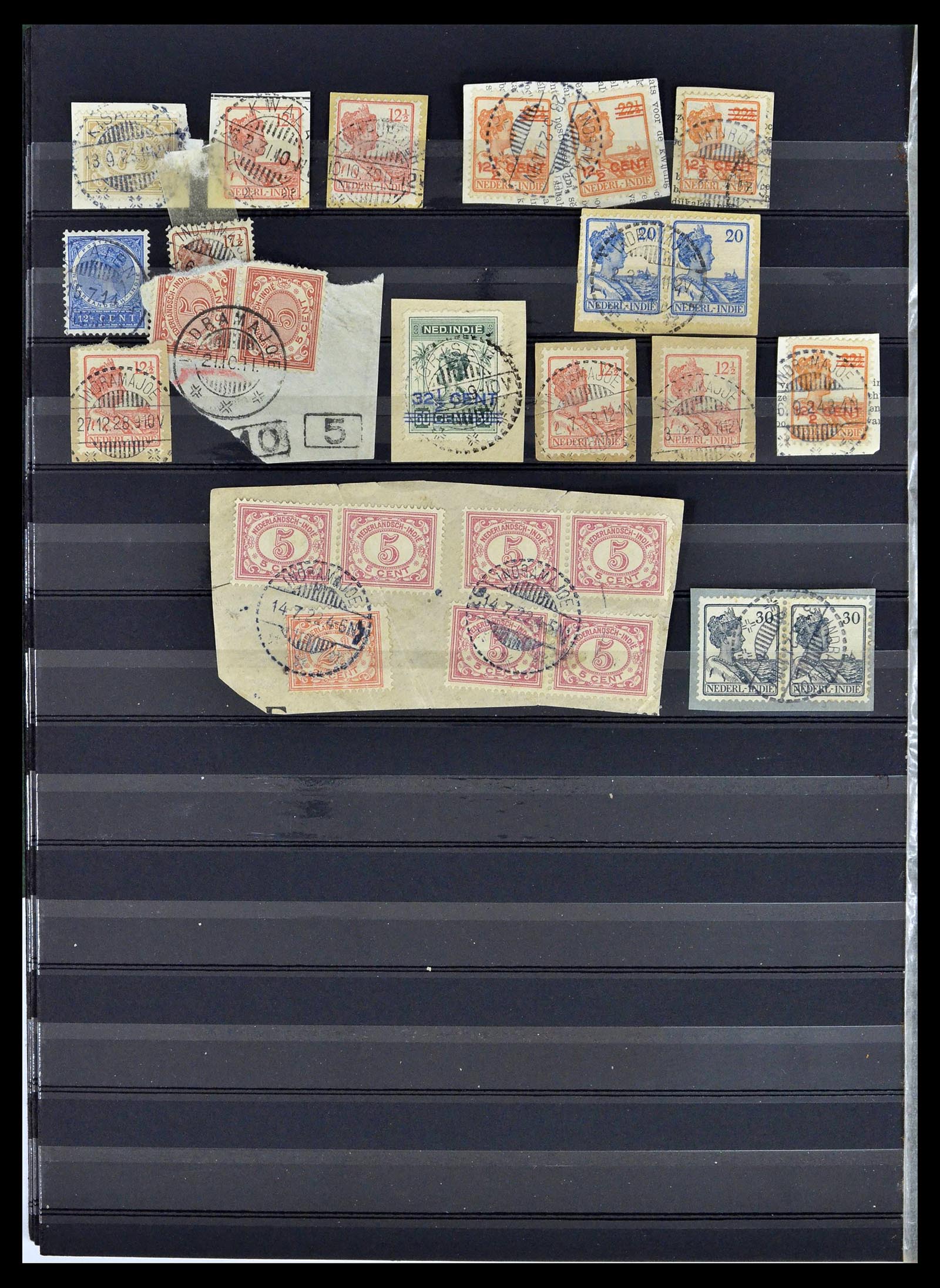 38783 0301 - Stamp collection 38783 Dutch east Indies cancels 1870-1948.