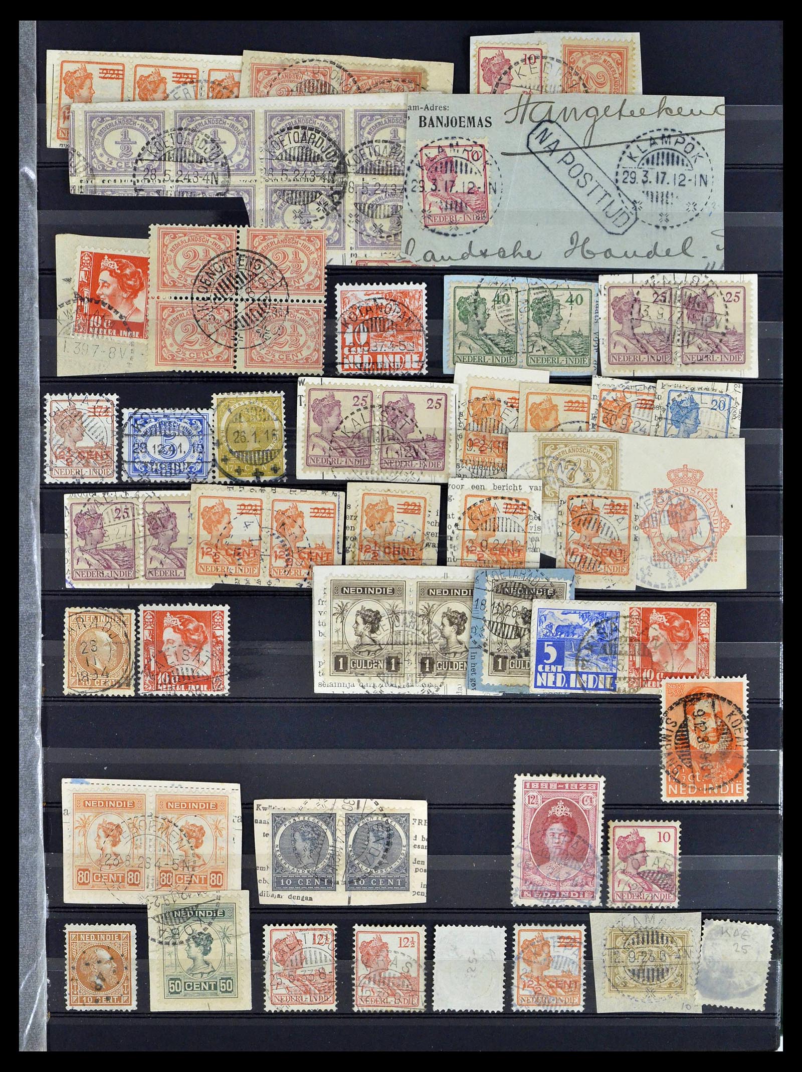 38783 0302 - Stamp collection 38783 Dutch east Indies cancels 1870-1948.