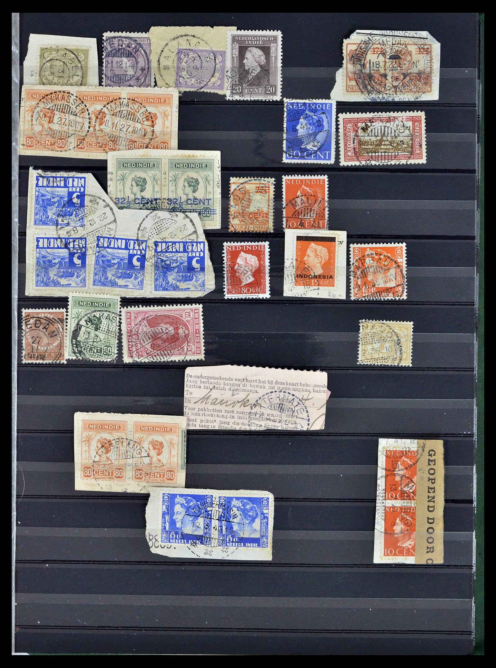 38783 0306 - Stamp collection 38783 Dutch east Indies cancels 1870-1948.